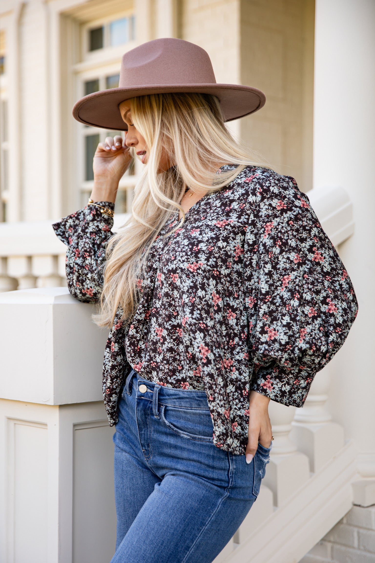 Dream About You Brown Floral Blouse