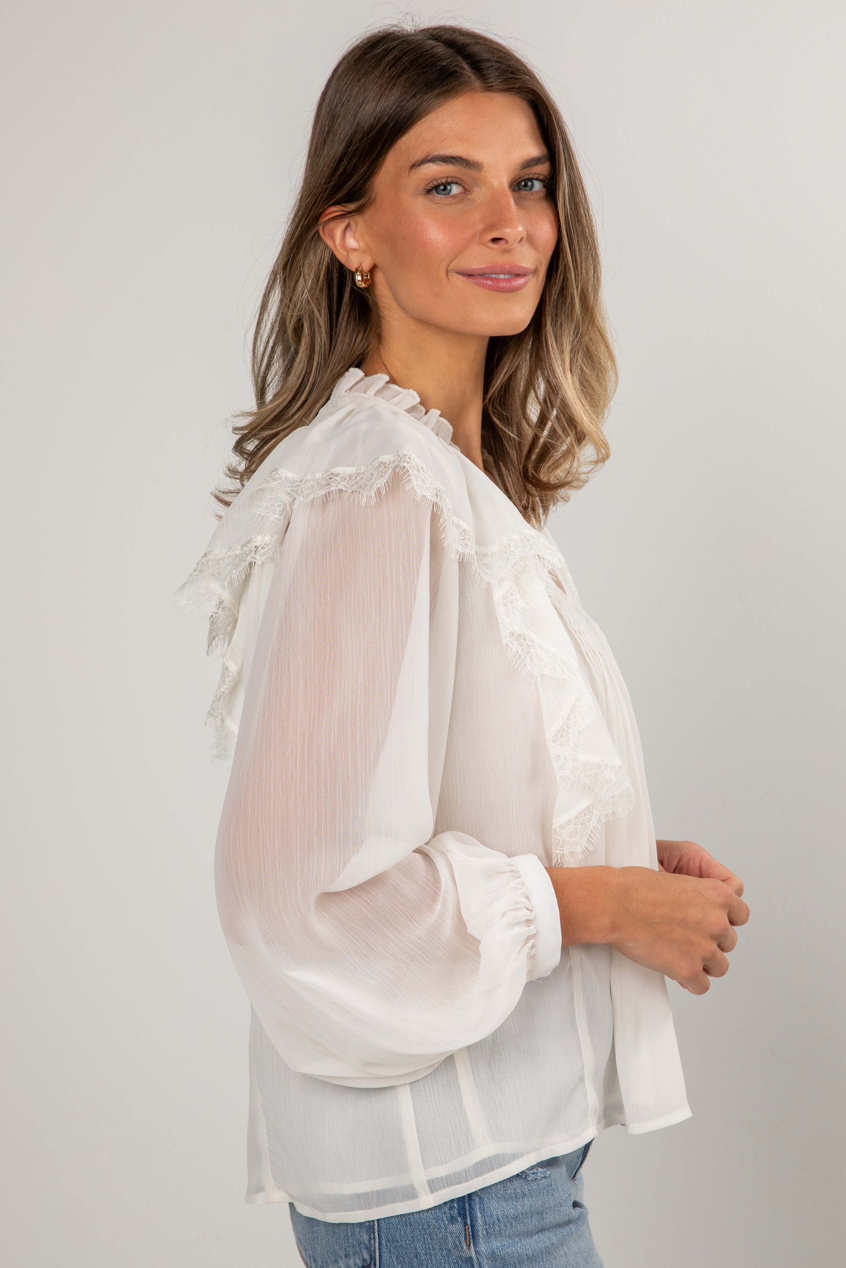 White Christmas Ivory Blouse