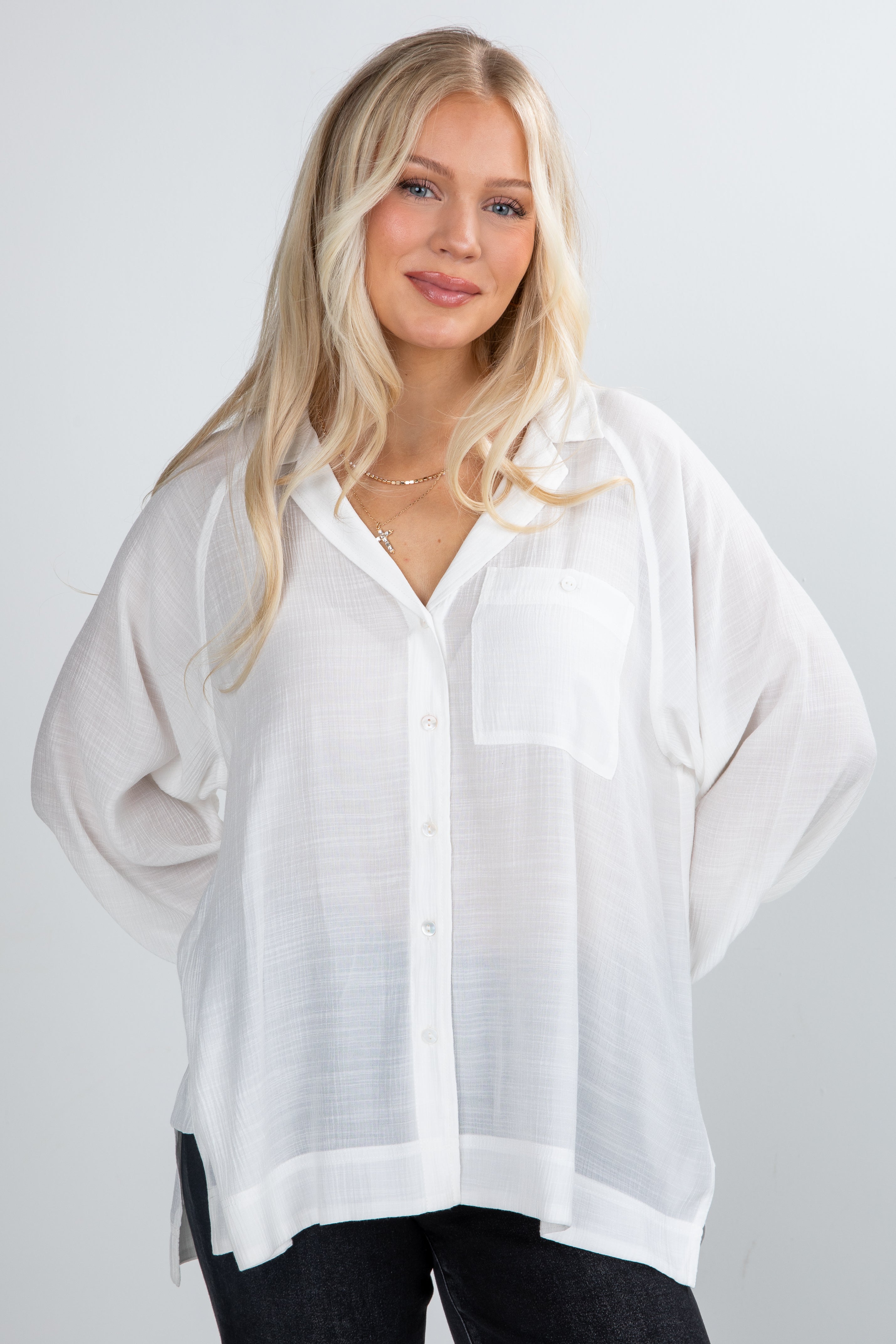 Work For It Off White Blouse