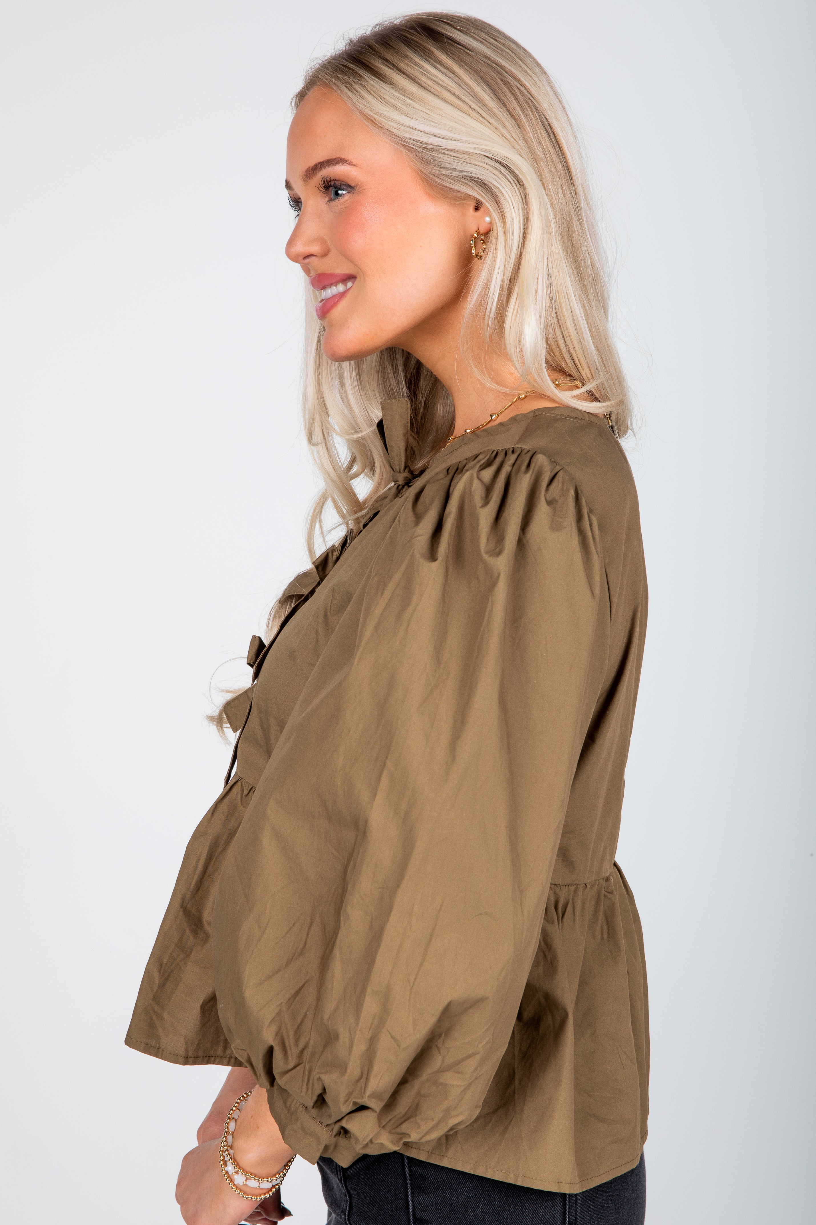 Just One Chance Tie Blouse