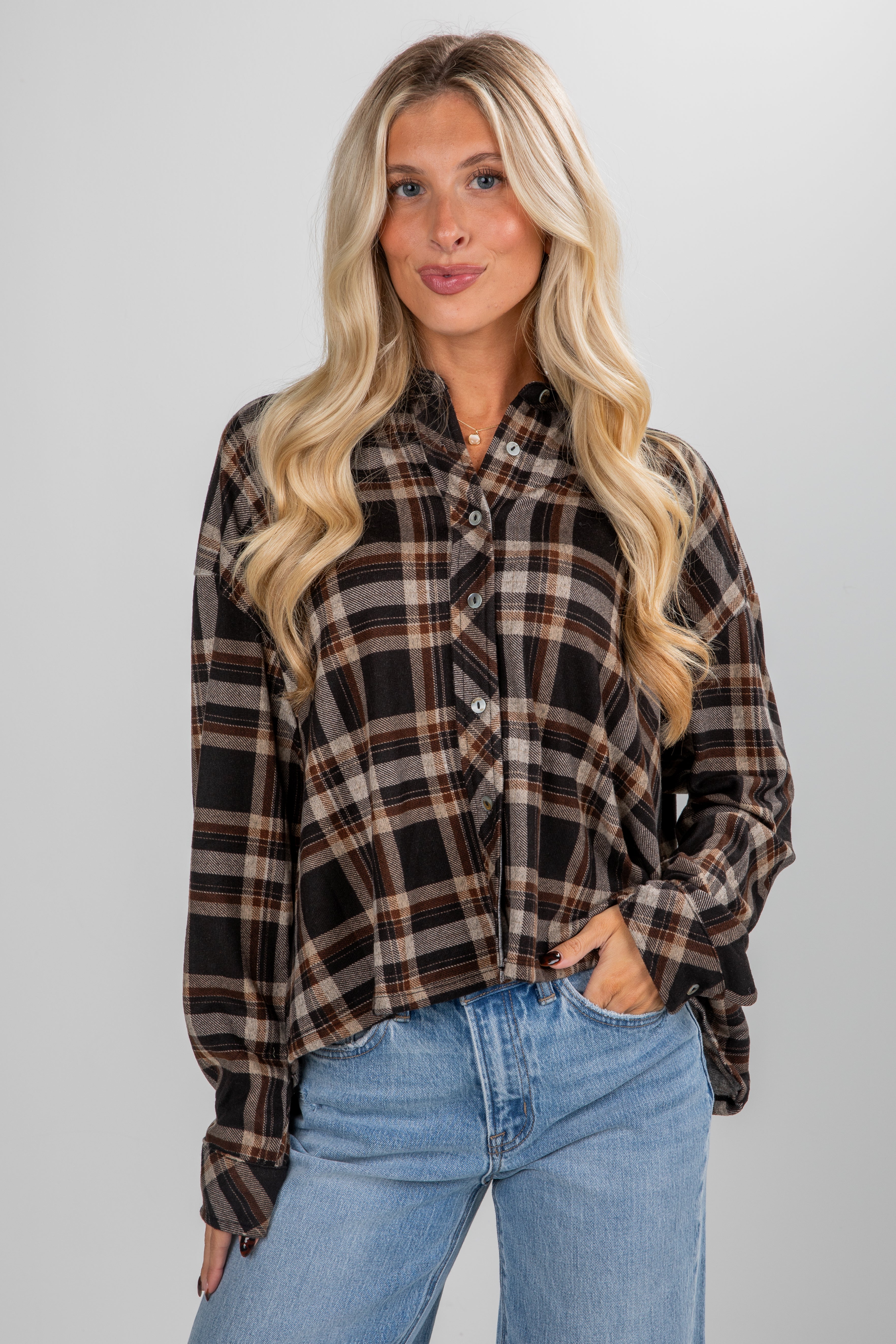 Changing Leaves Brown Plaid Flannel