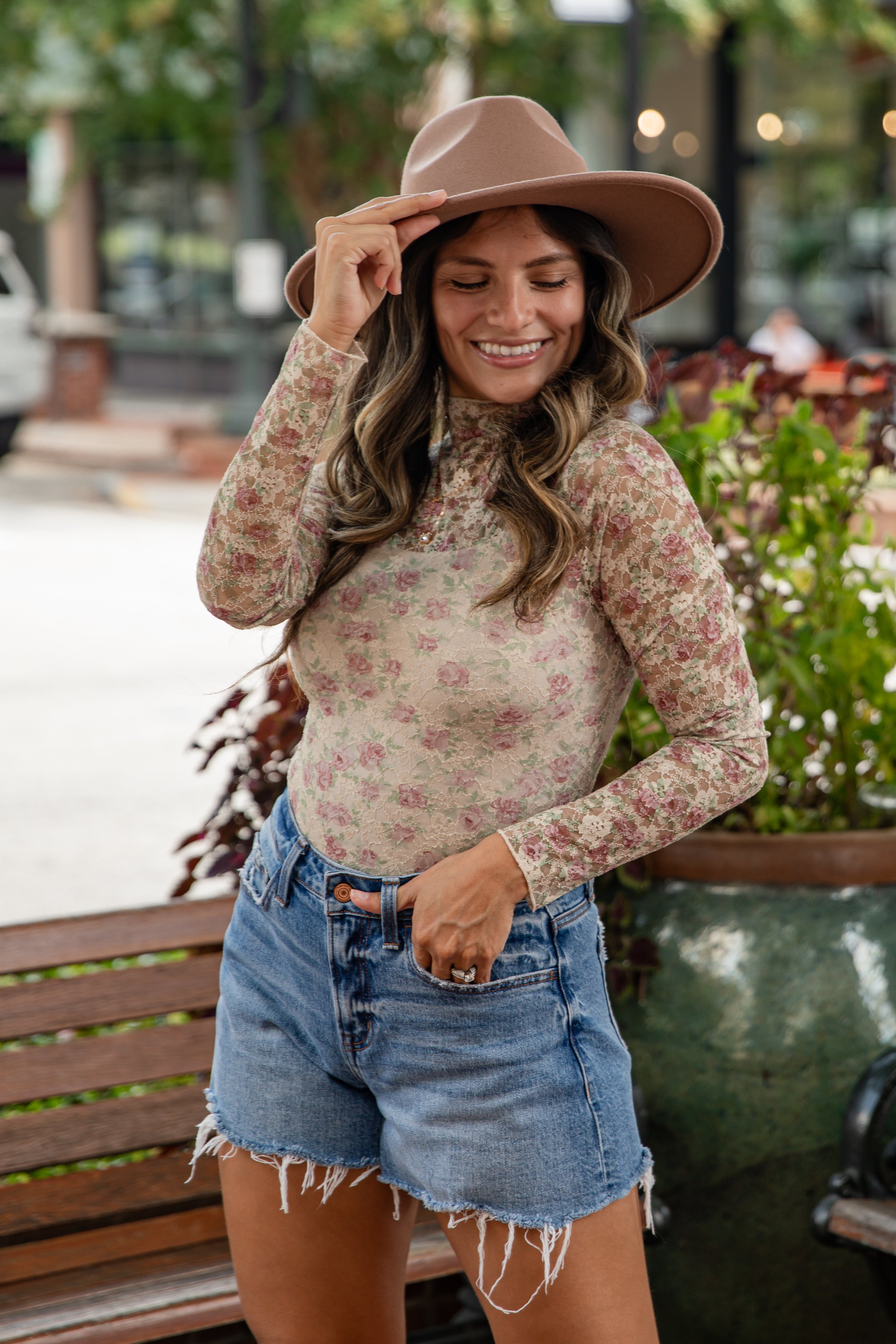 Freshly Picked Floral Mesh Lace Top - DU DEAL