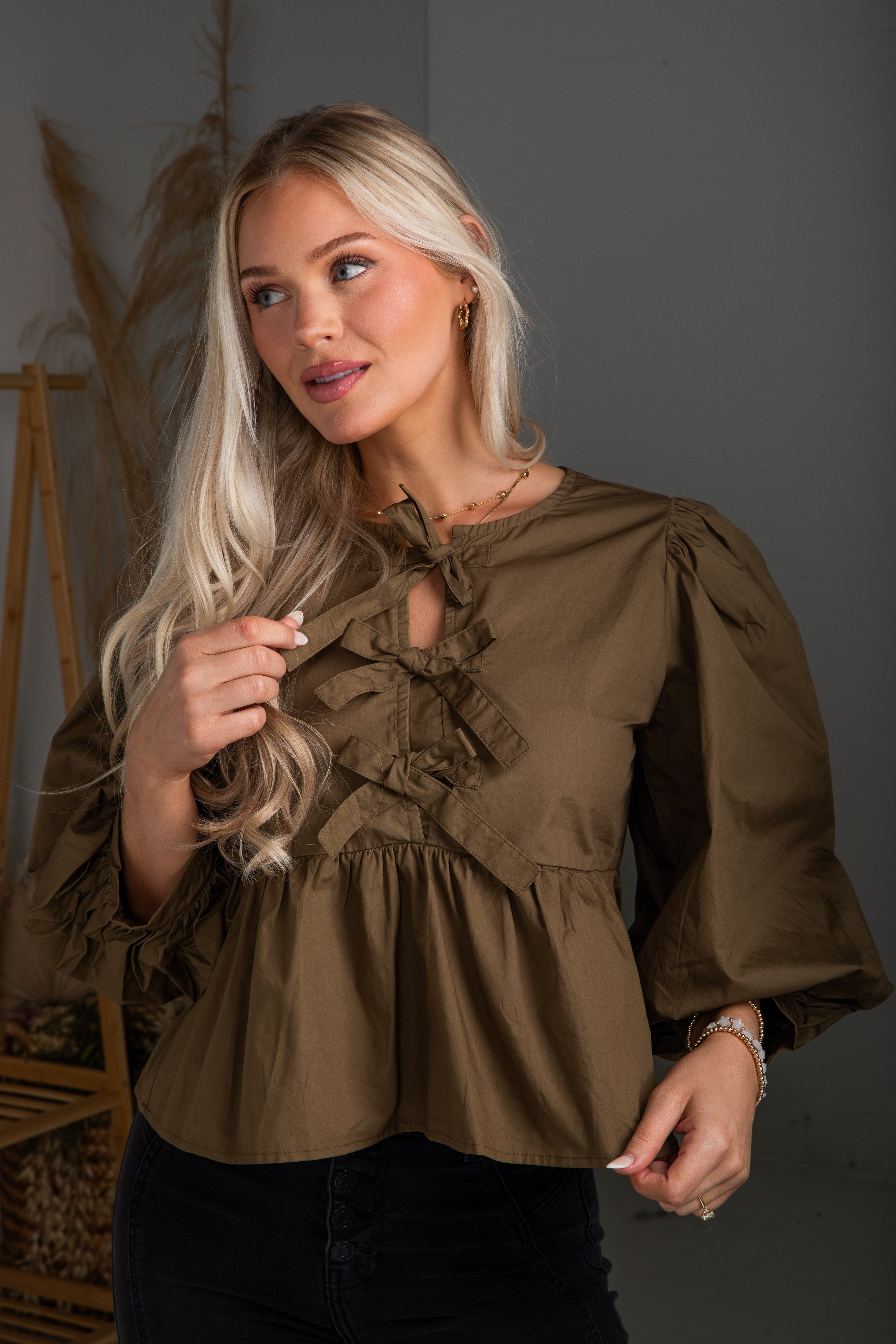 Just One Chance Tie Blouse