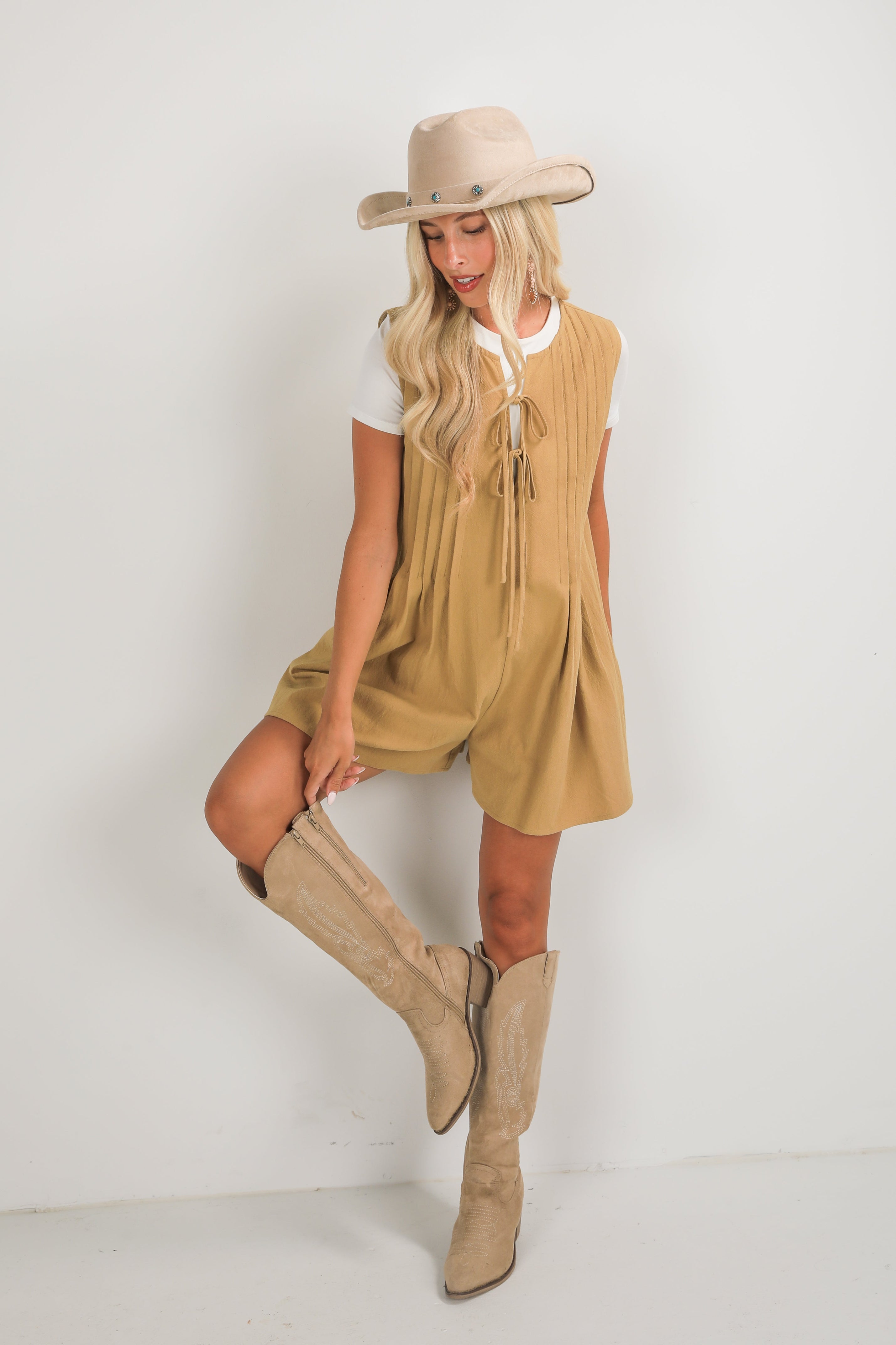 Precious Look Khaki Romper