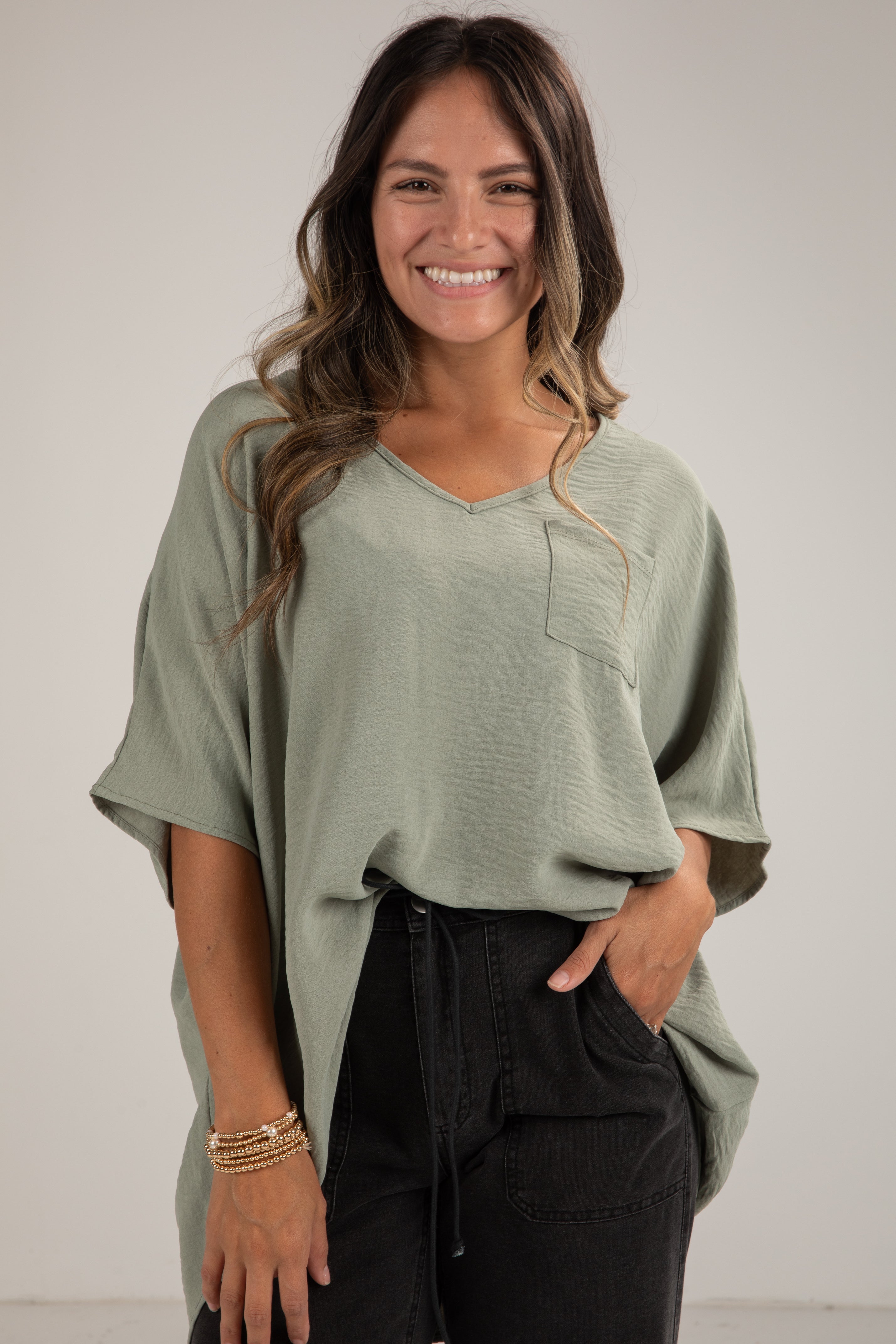 Keep It Cool Oversized Blouse - DU DEAL