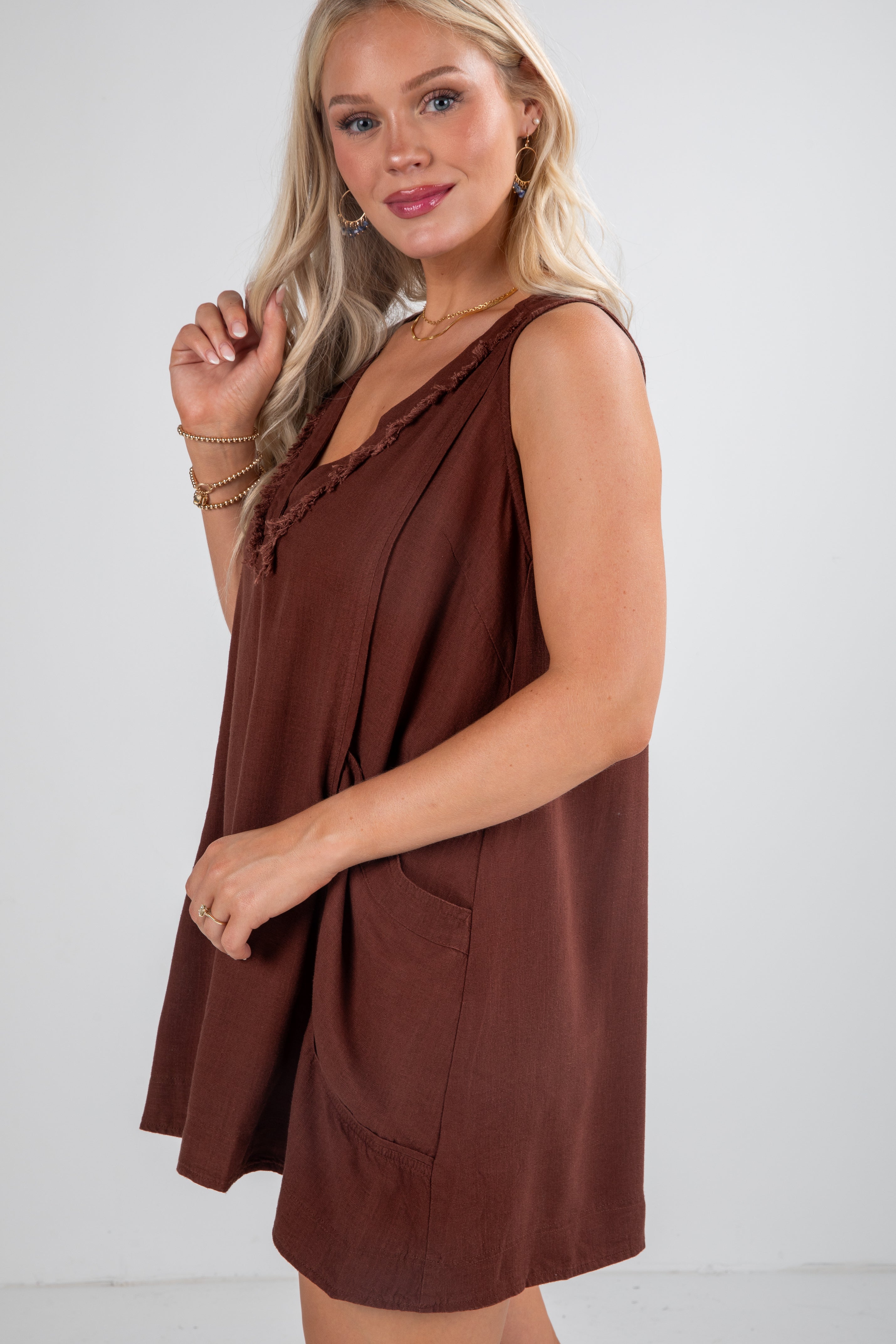 The Good In You Chocolate Brown Mini Dress