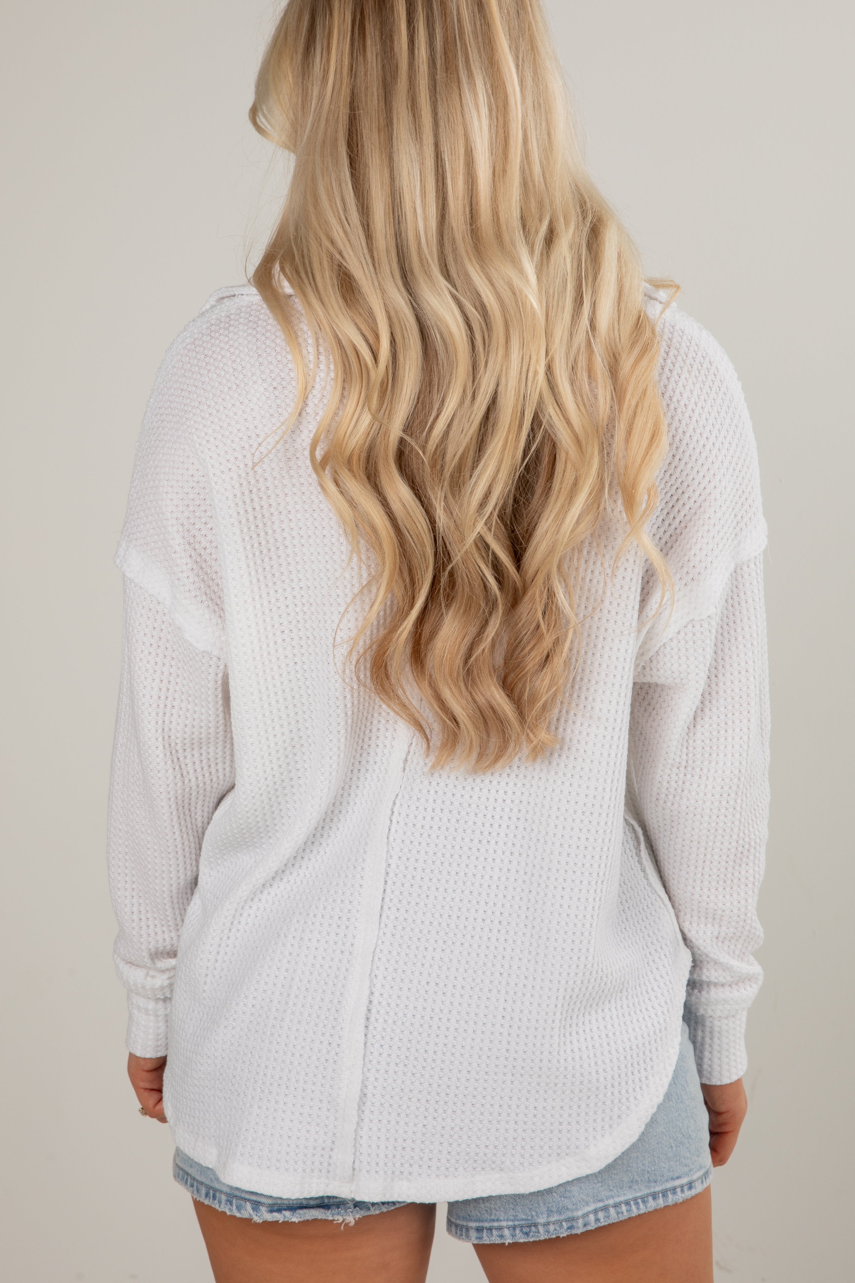Casual Coziness Collared Waffle Knit Top