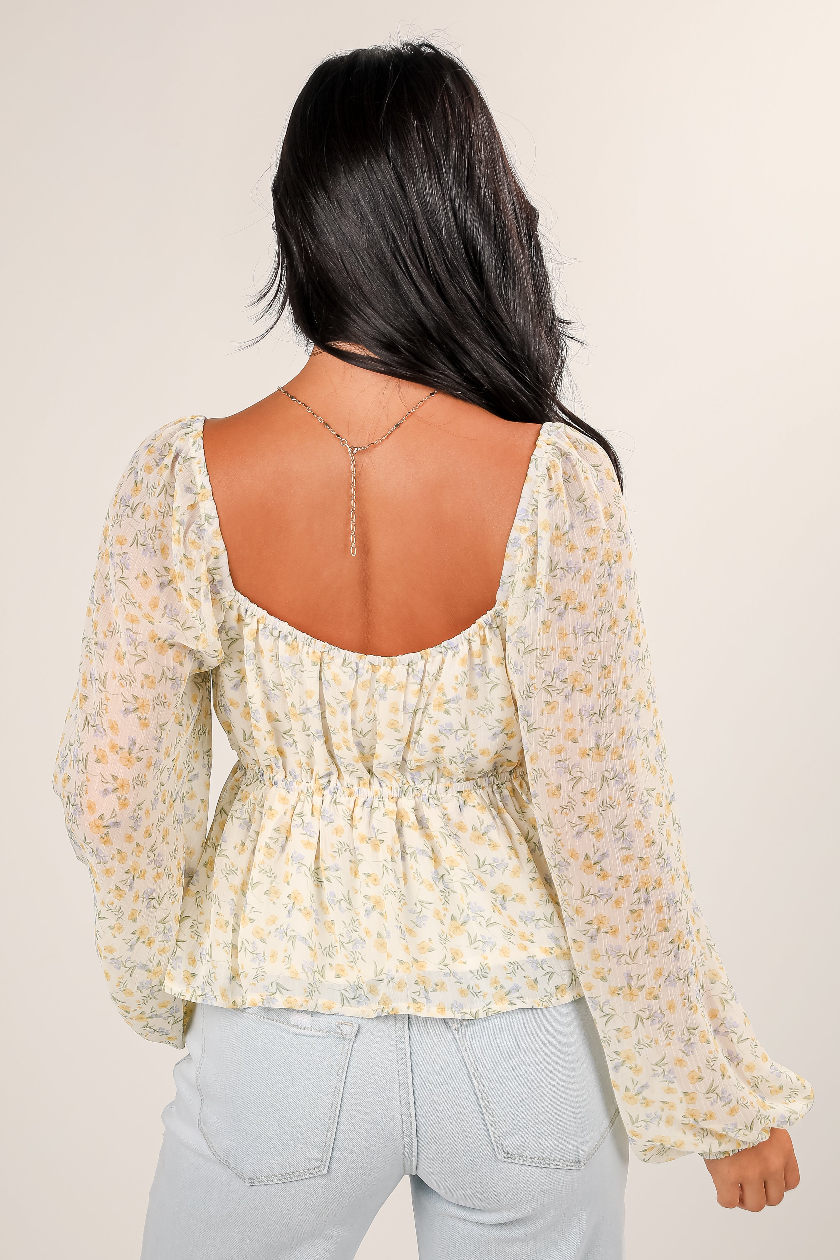 Sunlit Blossoms Yellow Floral Blouse