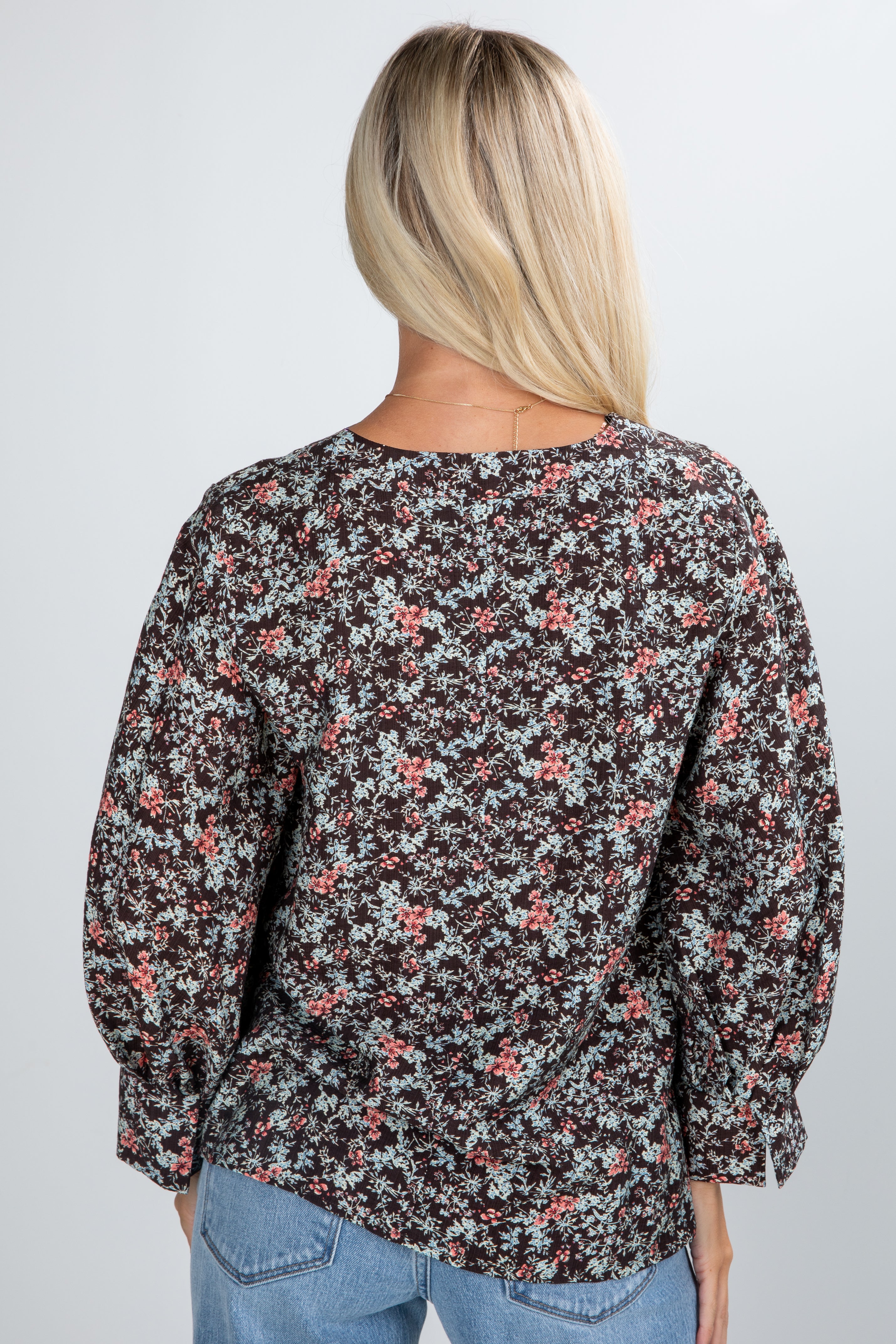 Dream About You Brown Floral Blouse