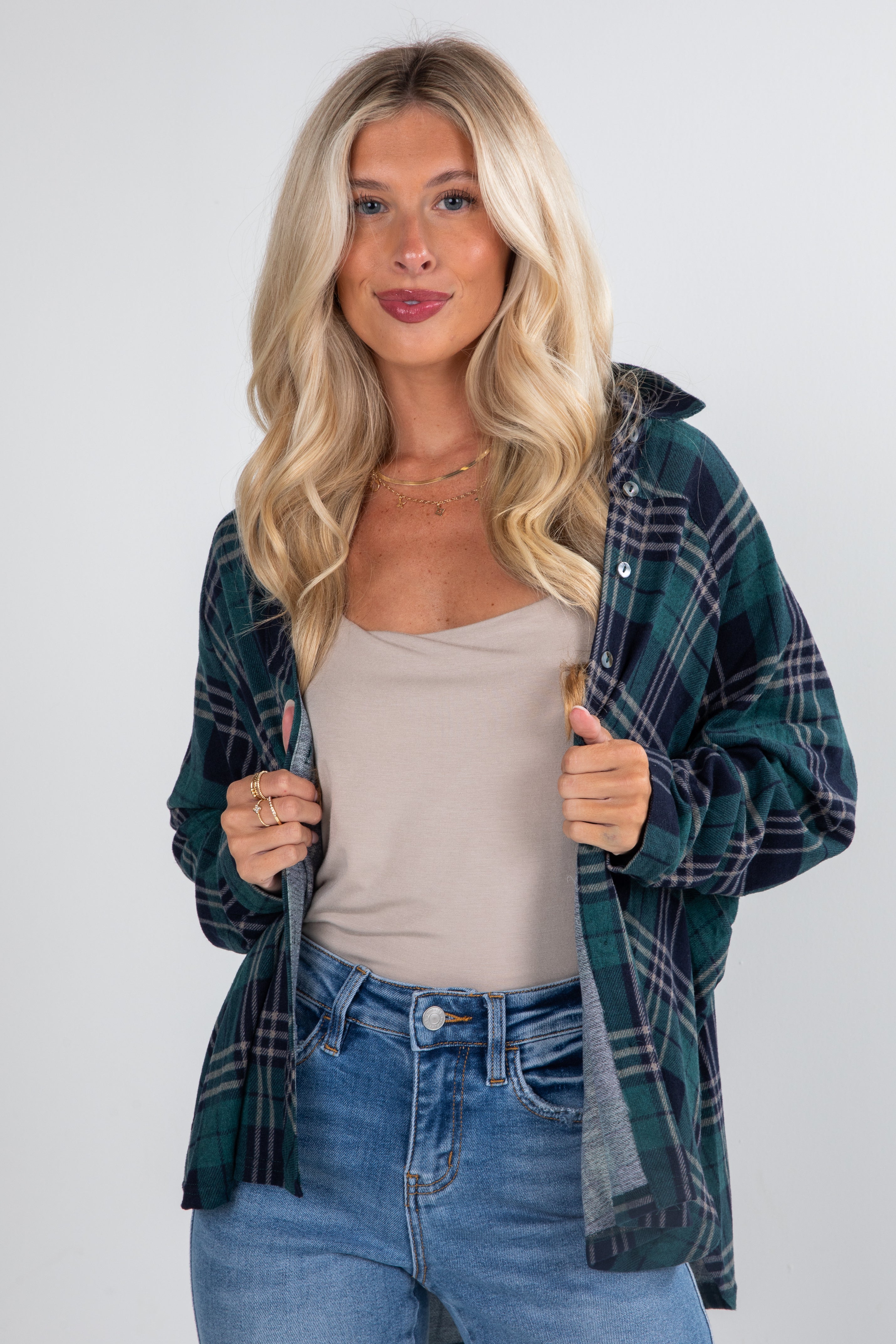 When The Time Comes Green Plaid Flannel