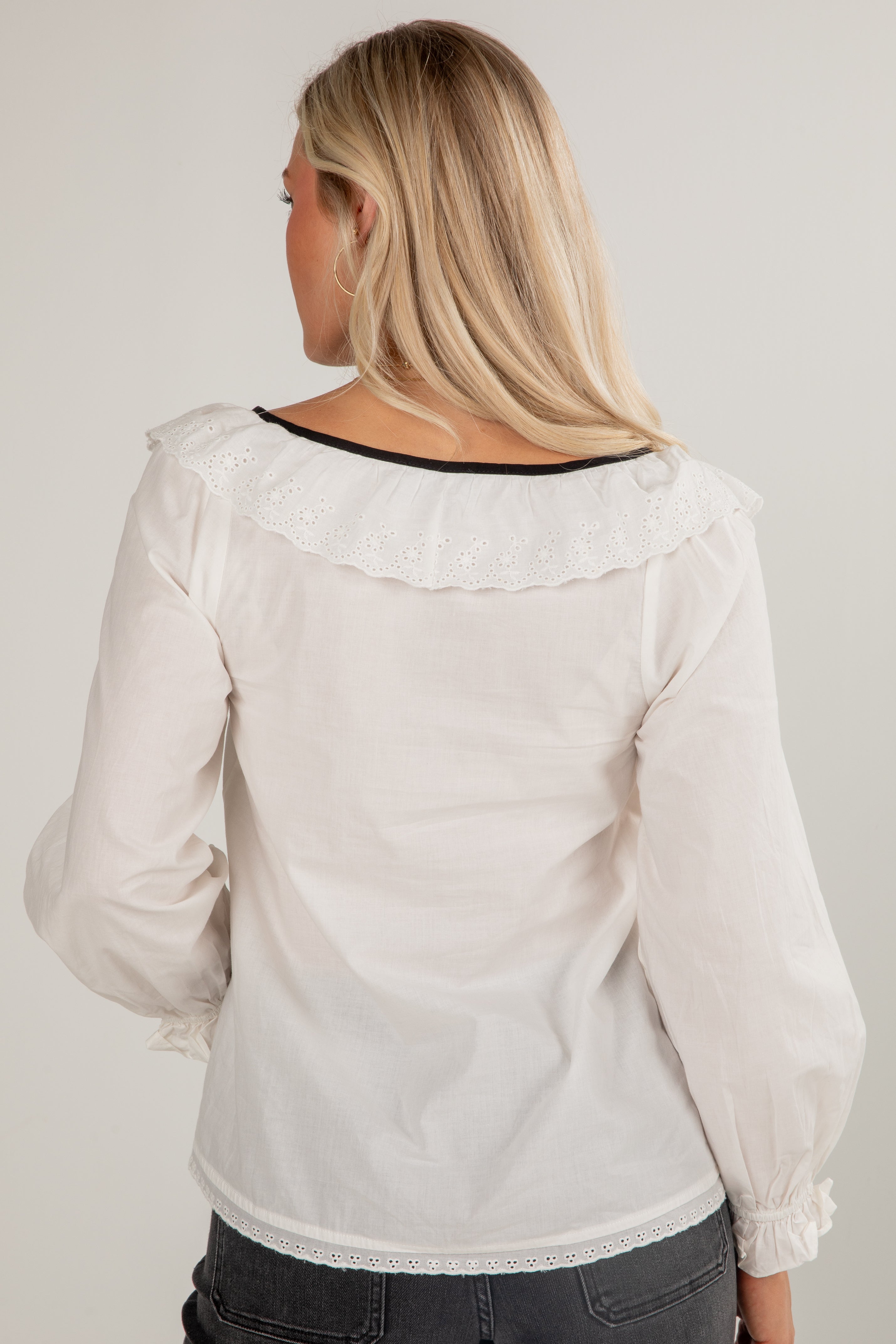 Dream About You Off White Eyelet Blouse
