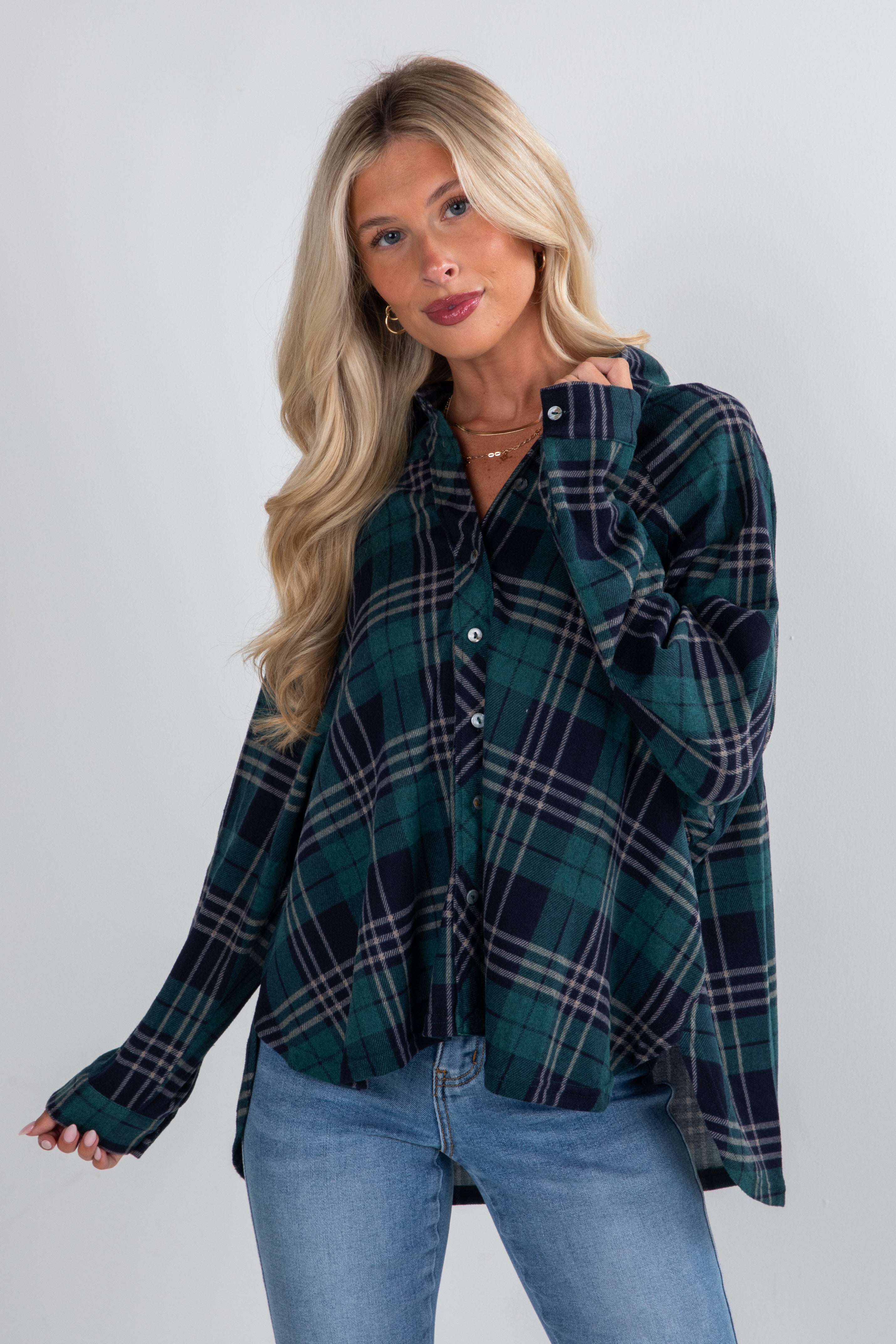 When The Time Comes Green Plaid Flannel
