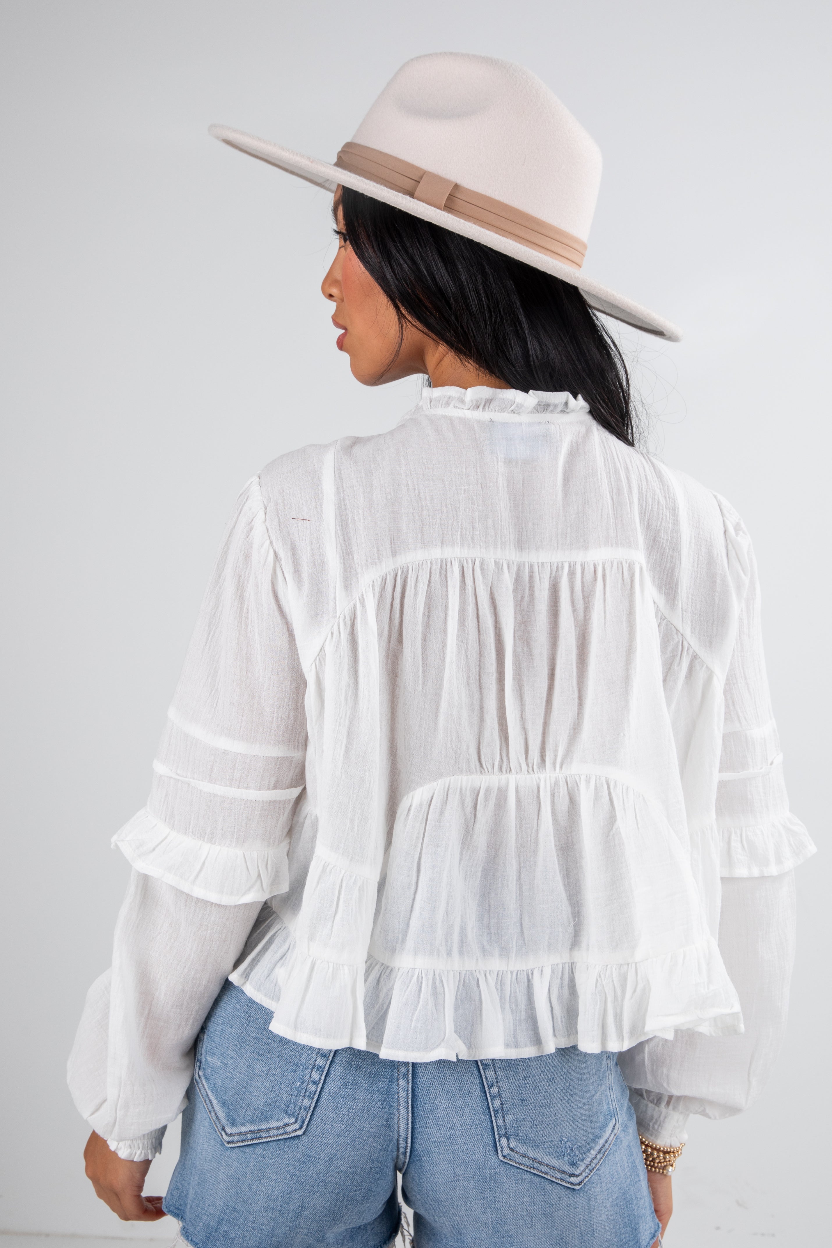 All Set To Go Off White Blouse