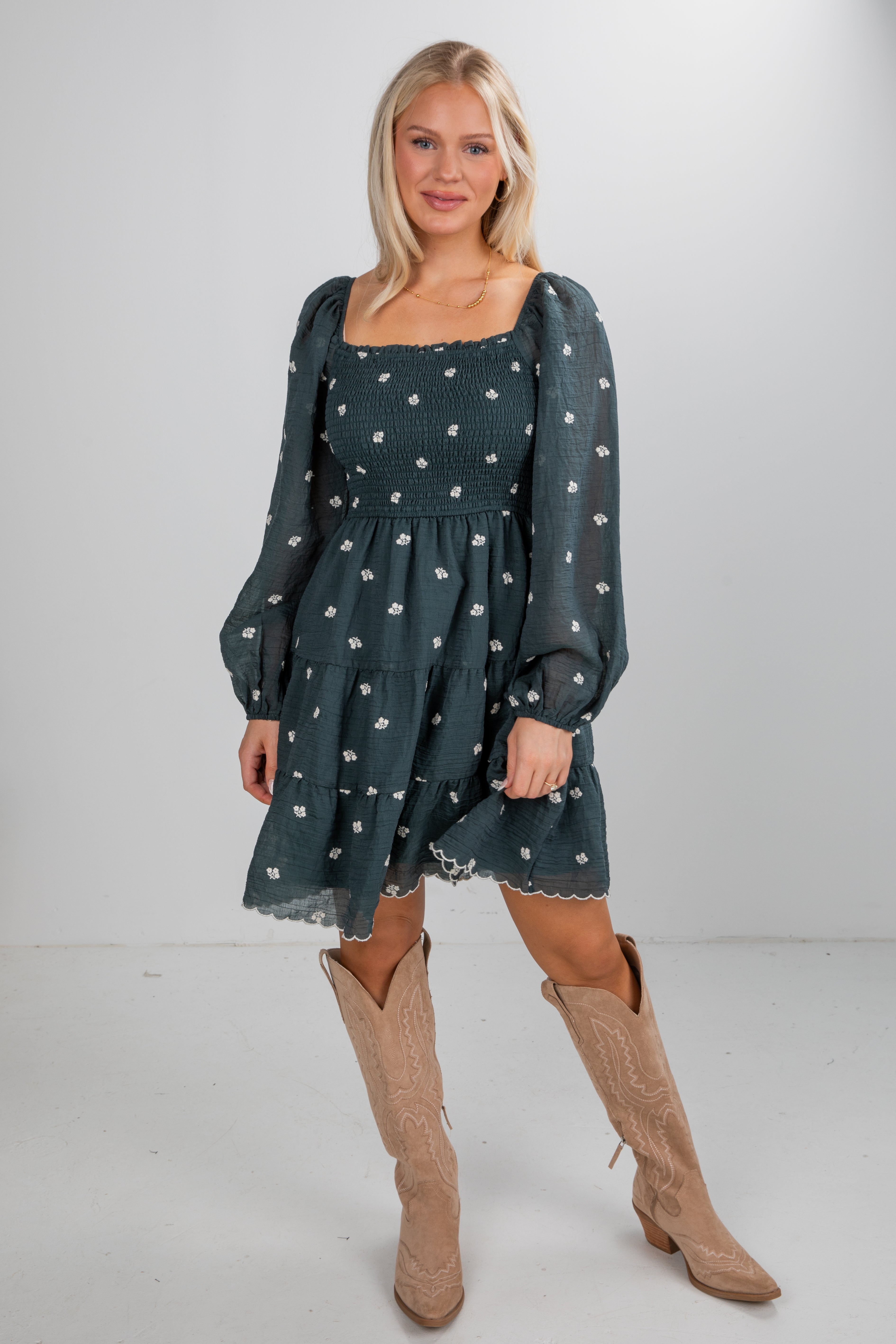 Forever Sensational Floral Smocked Mini Dress