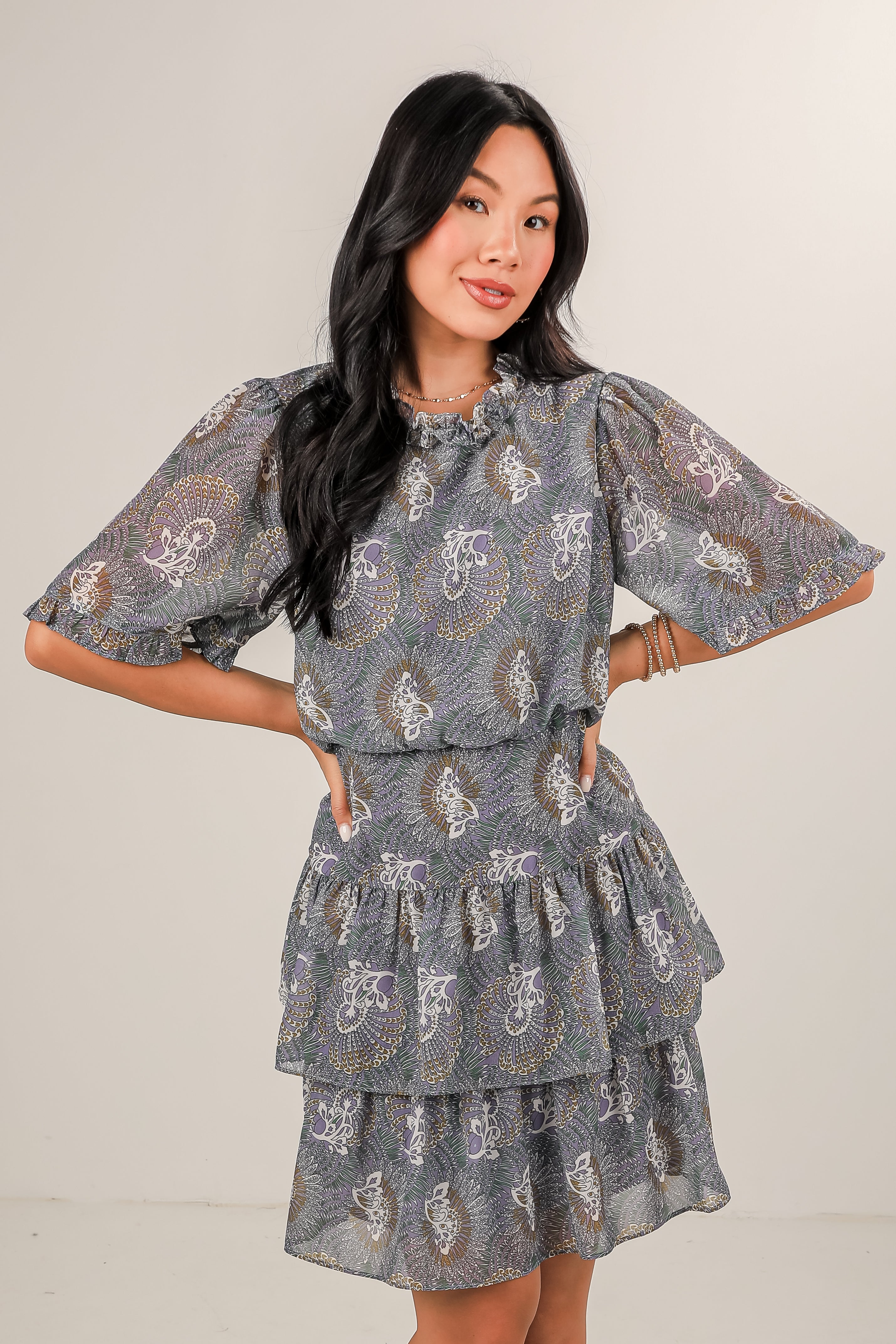 Stay With Me Lavender Floral Mini Dress