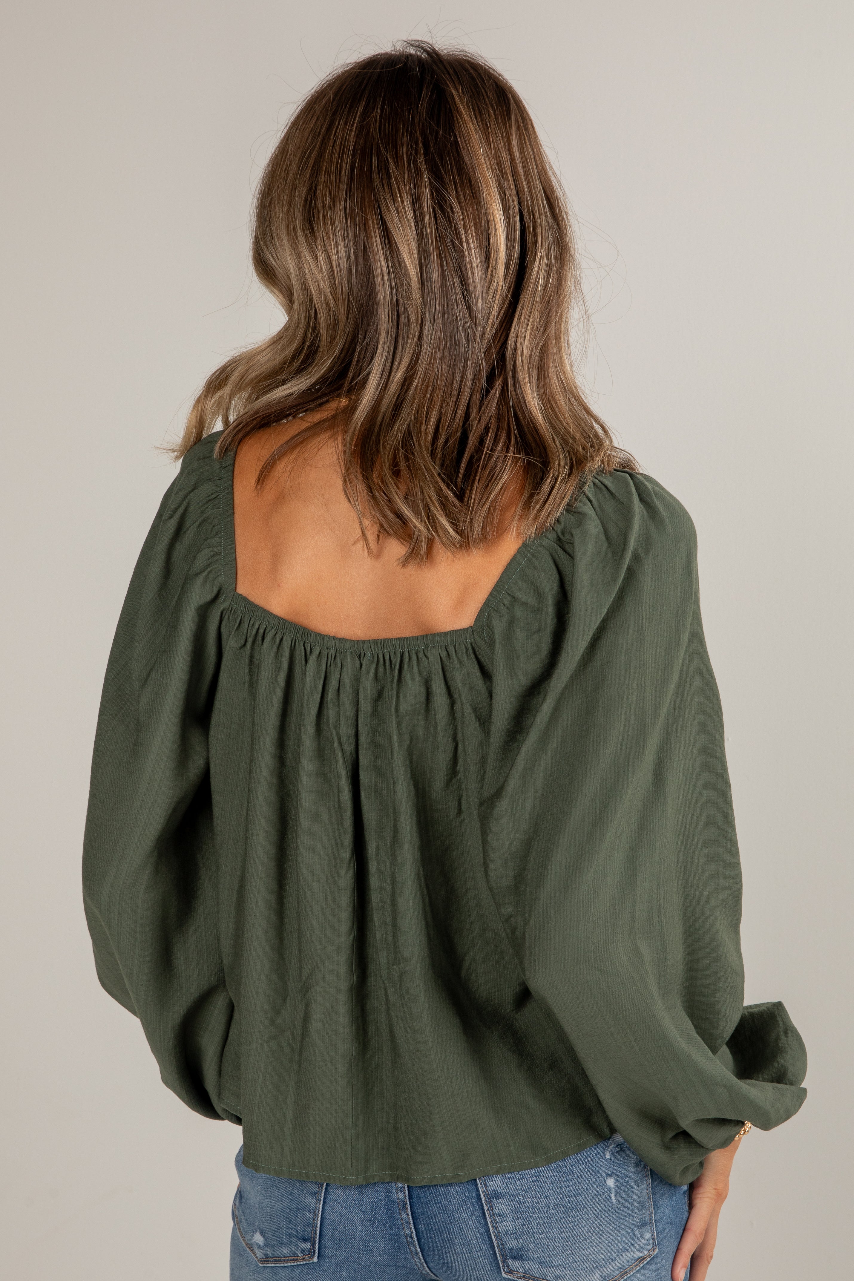 Give It A Try Hunter Green Blouse