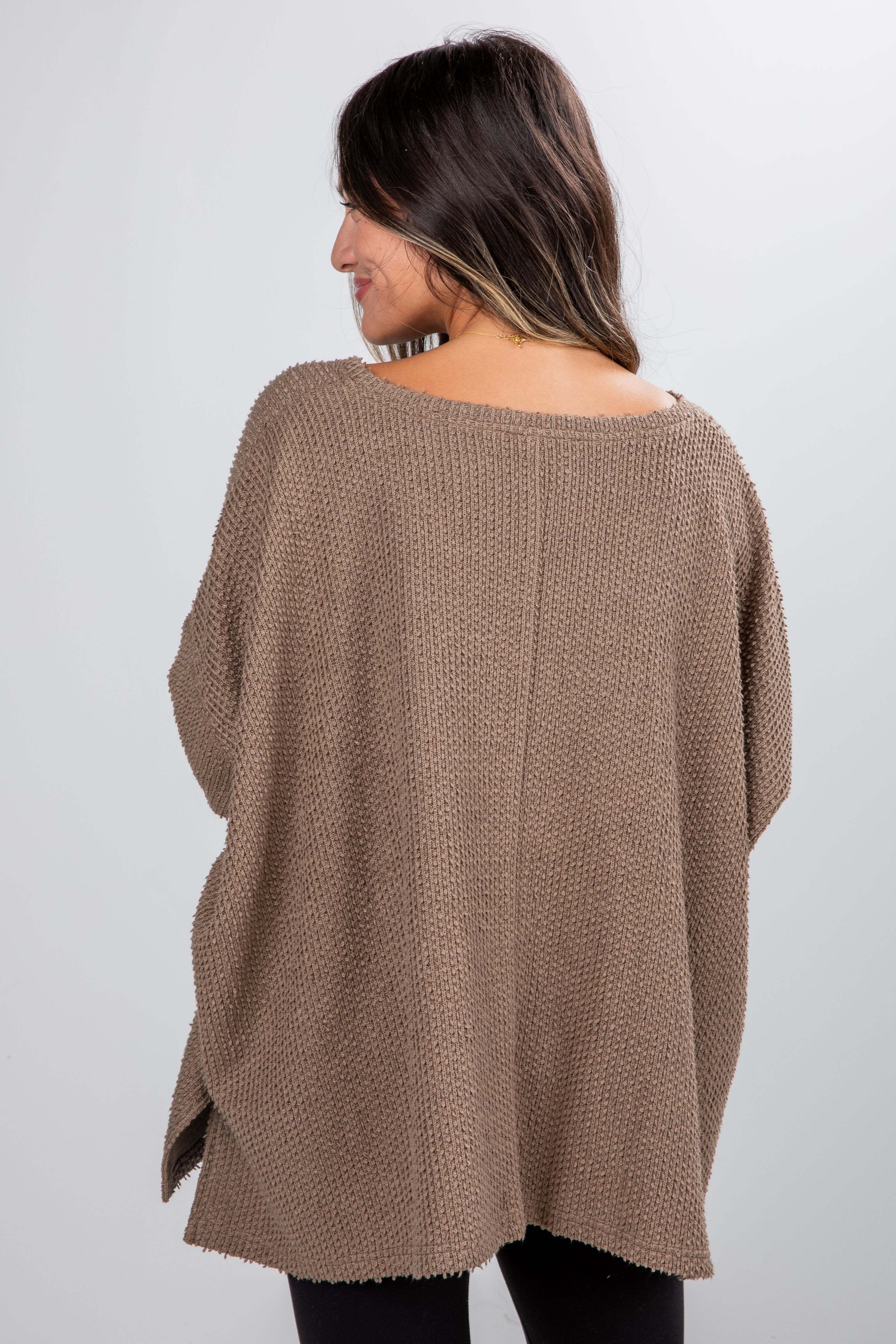 For The Day Oversized Textured Knit Top