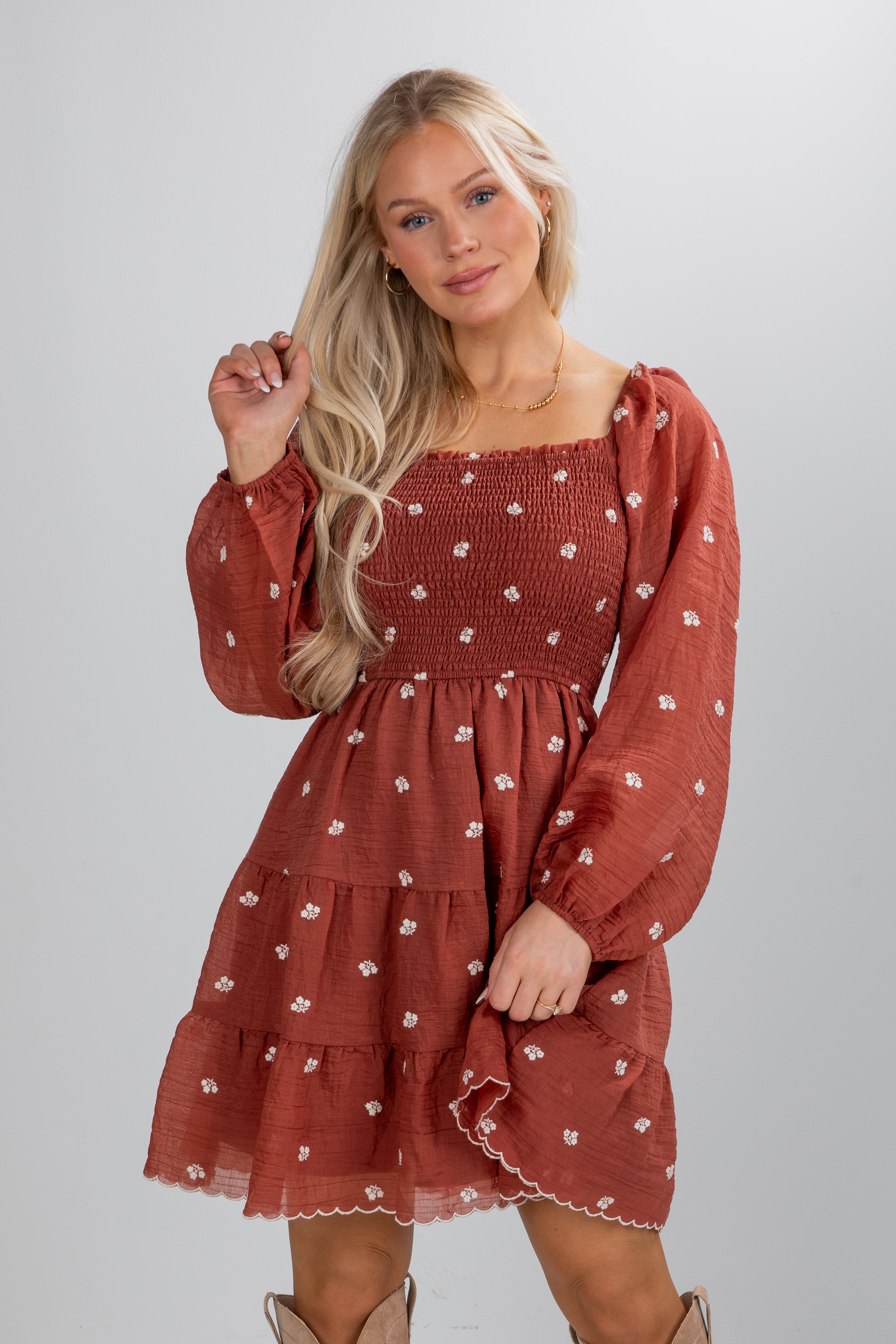 Forever Sensational Floral Smocked Mini Dress