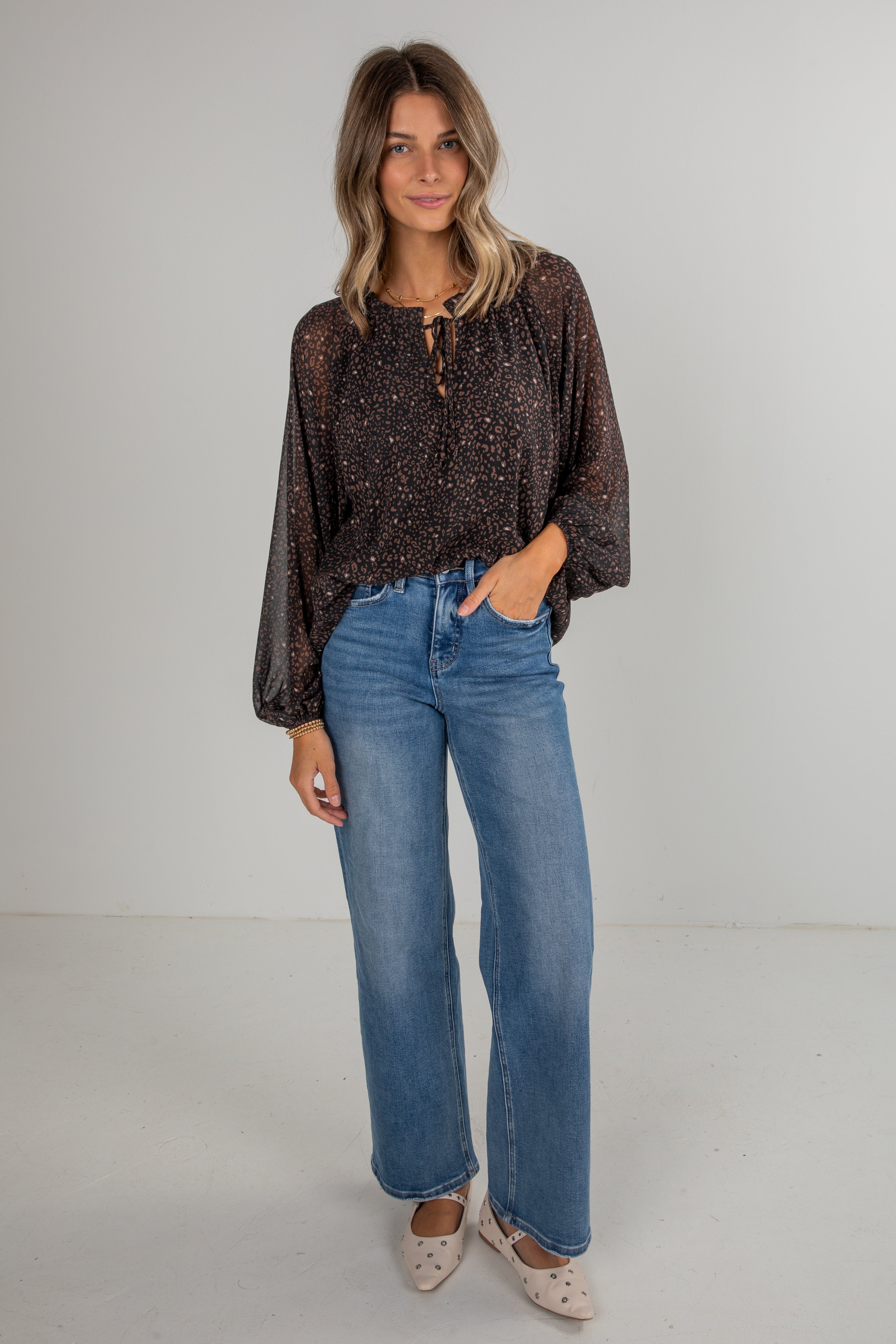 Spot On Style Black Leopard Blouse