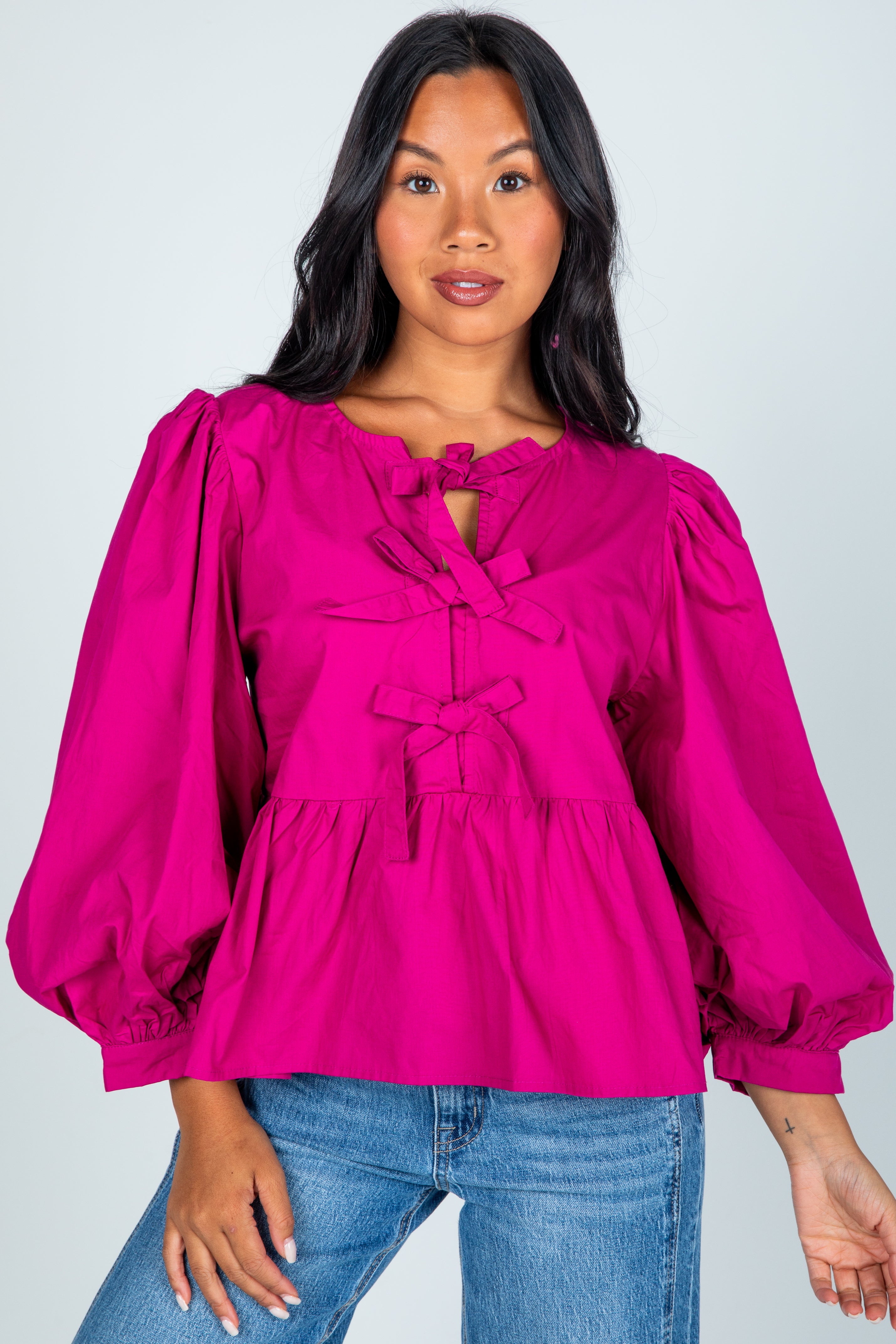 Just One Chance Tie Blouse