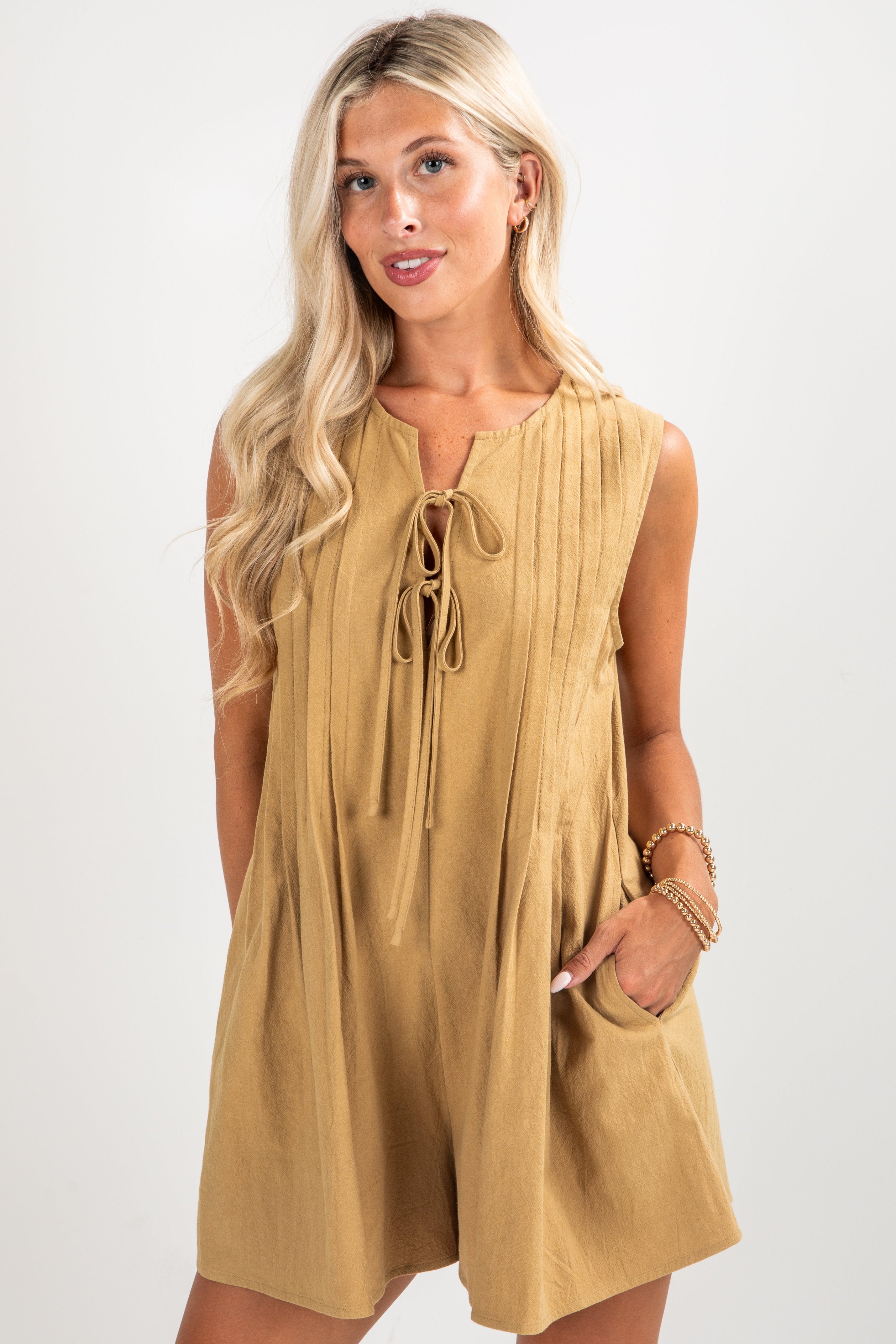 Precious Look Khaki Romper