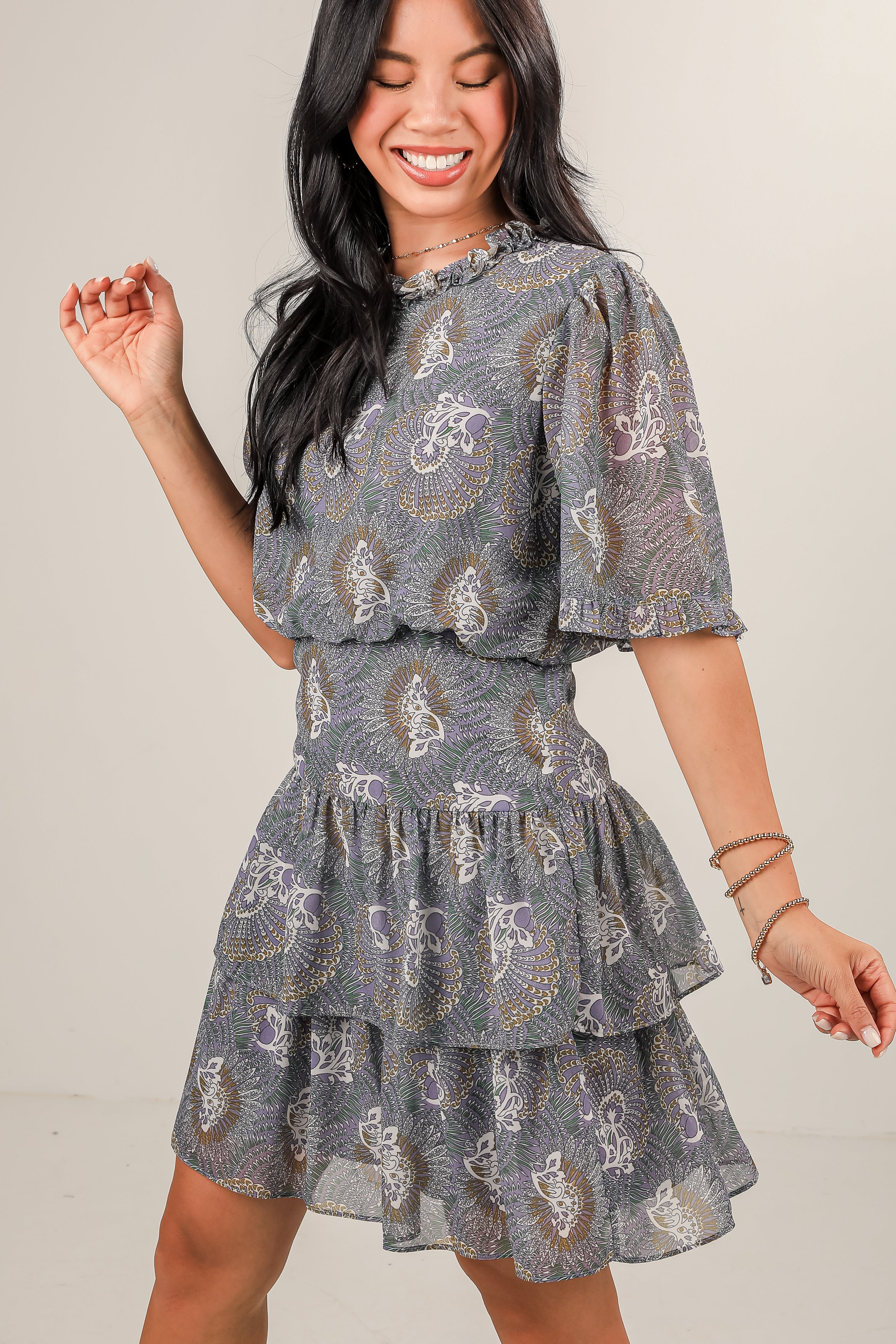 Stay With Me Lavender Floral Mini Dress