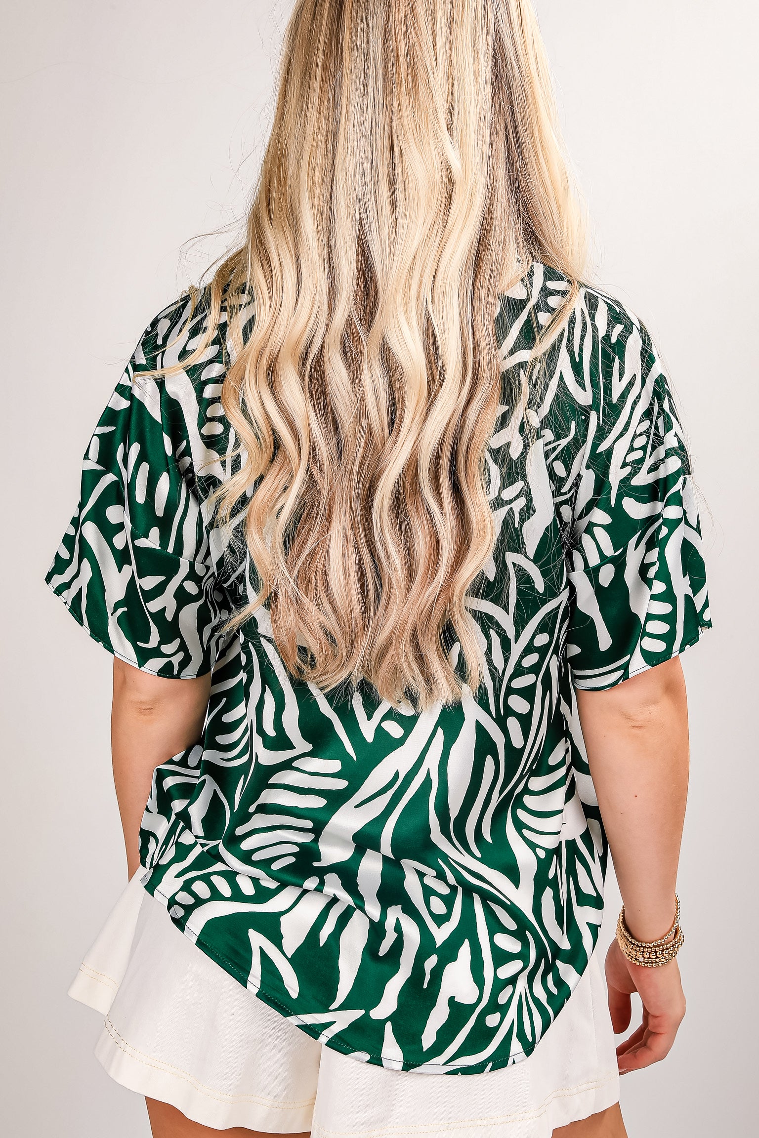 Our Story Green Satin Blouse - DU DEAL