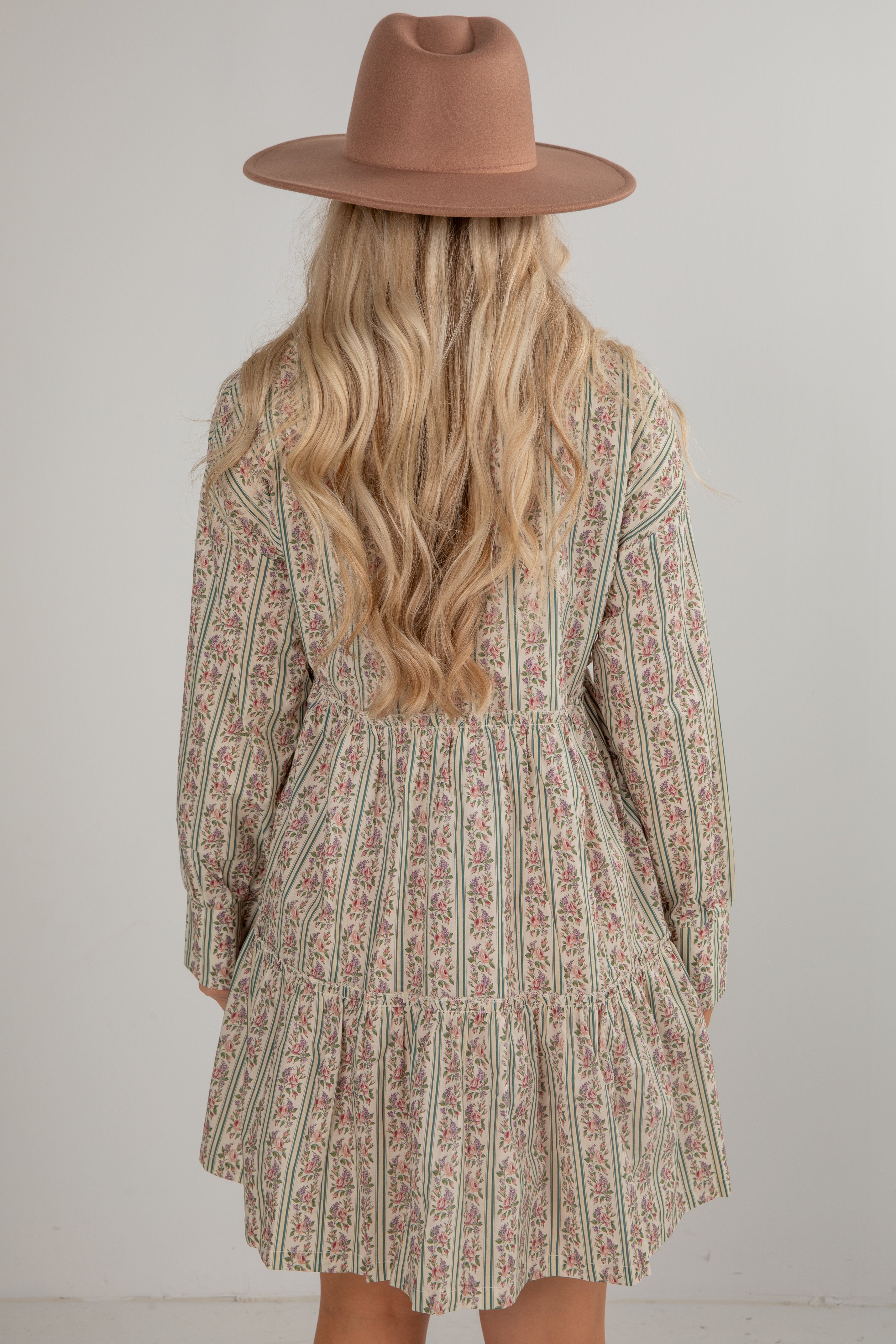 Spending Time Together Cream Floral Tiered Mini Dress