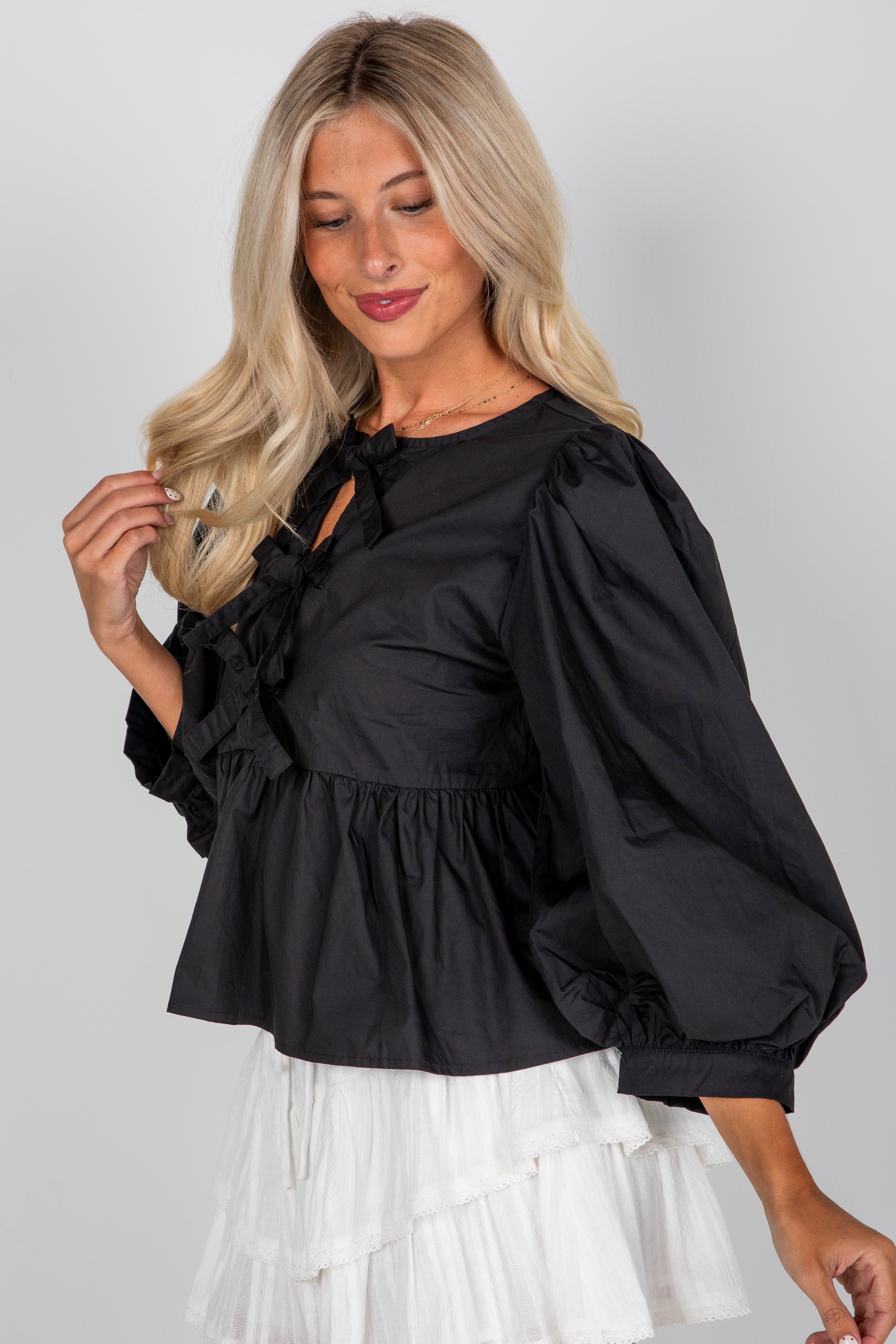 Just One Chance Tie Blouse