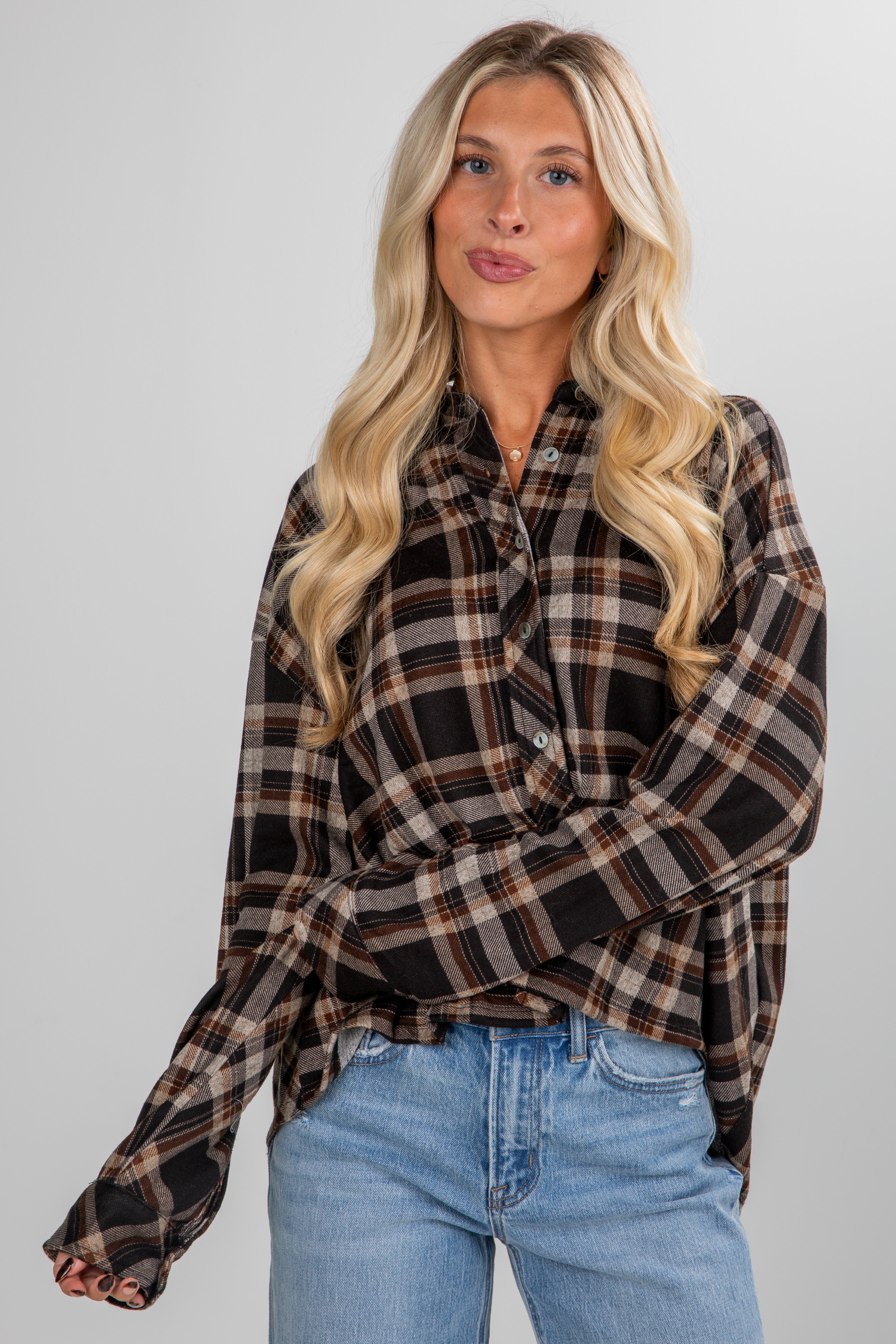 Changing Leaves Brown Plaid Flannel