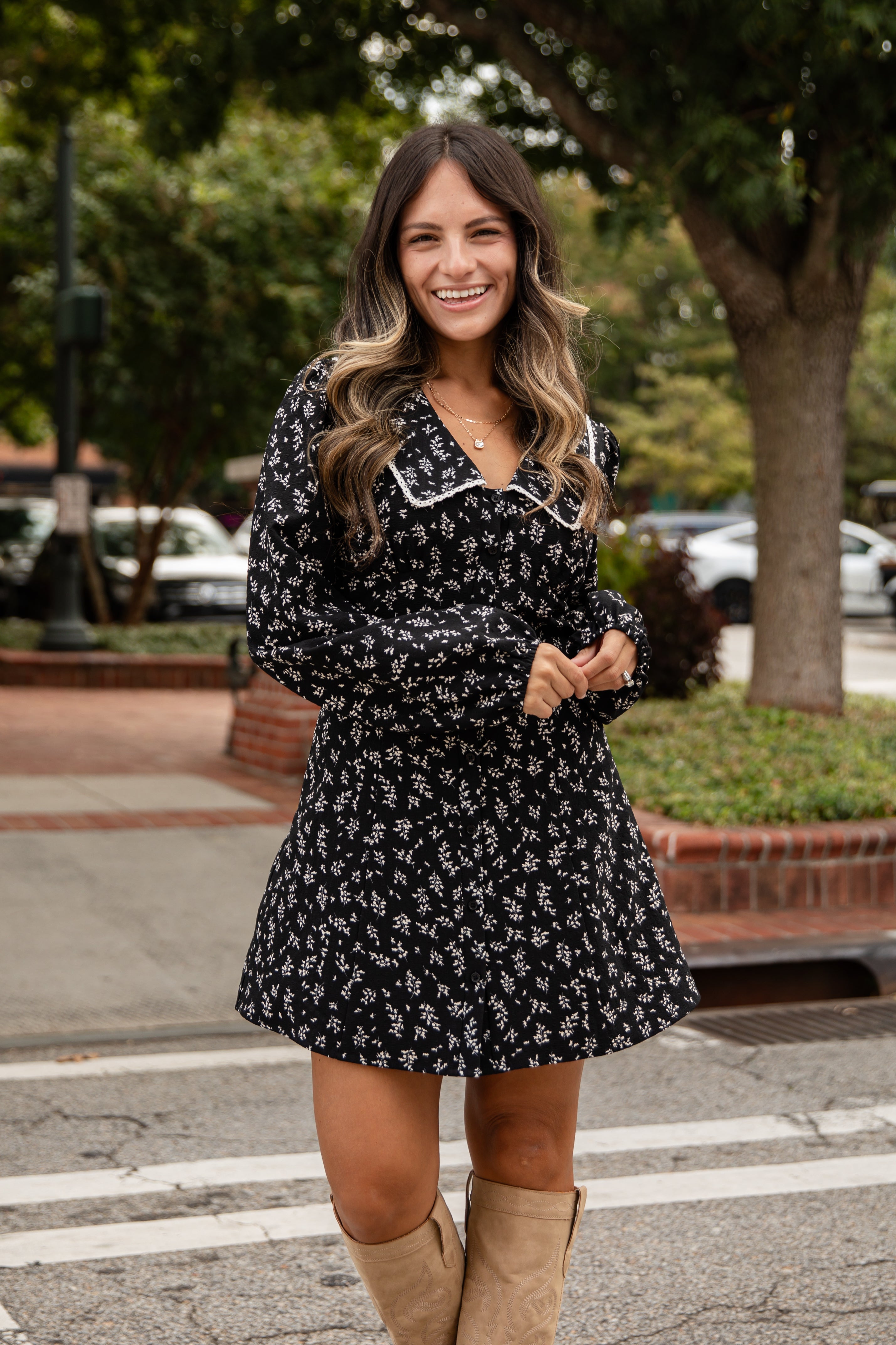 There's Something About It Black Floral Mini Dress