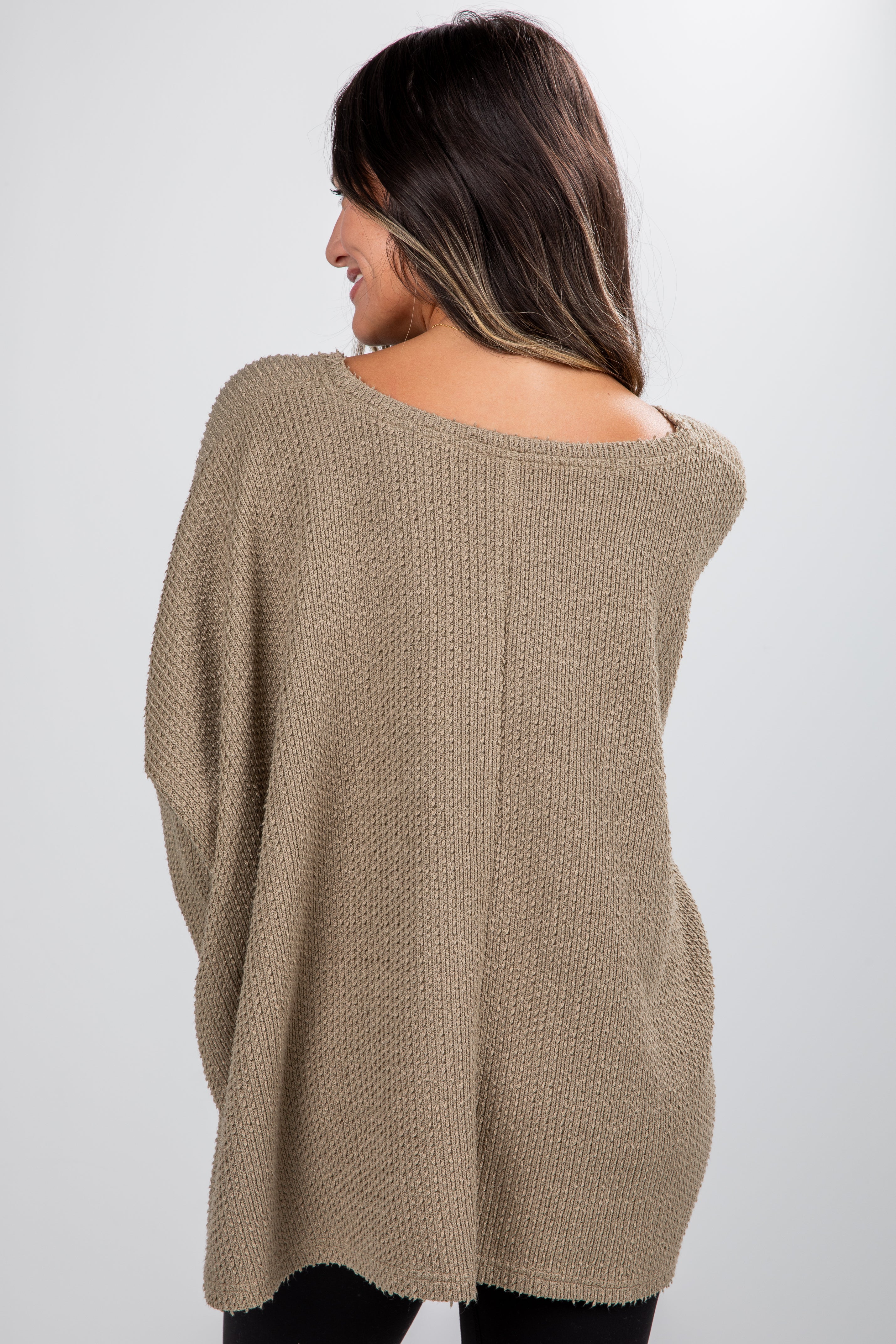 For The Day Oversized Textured Knit Top