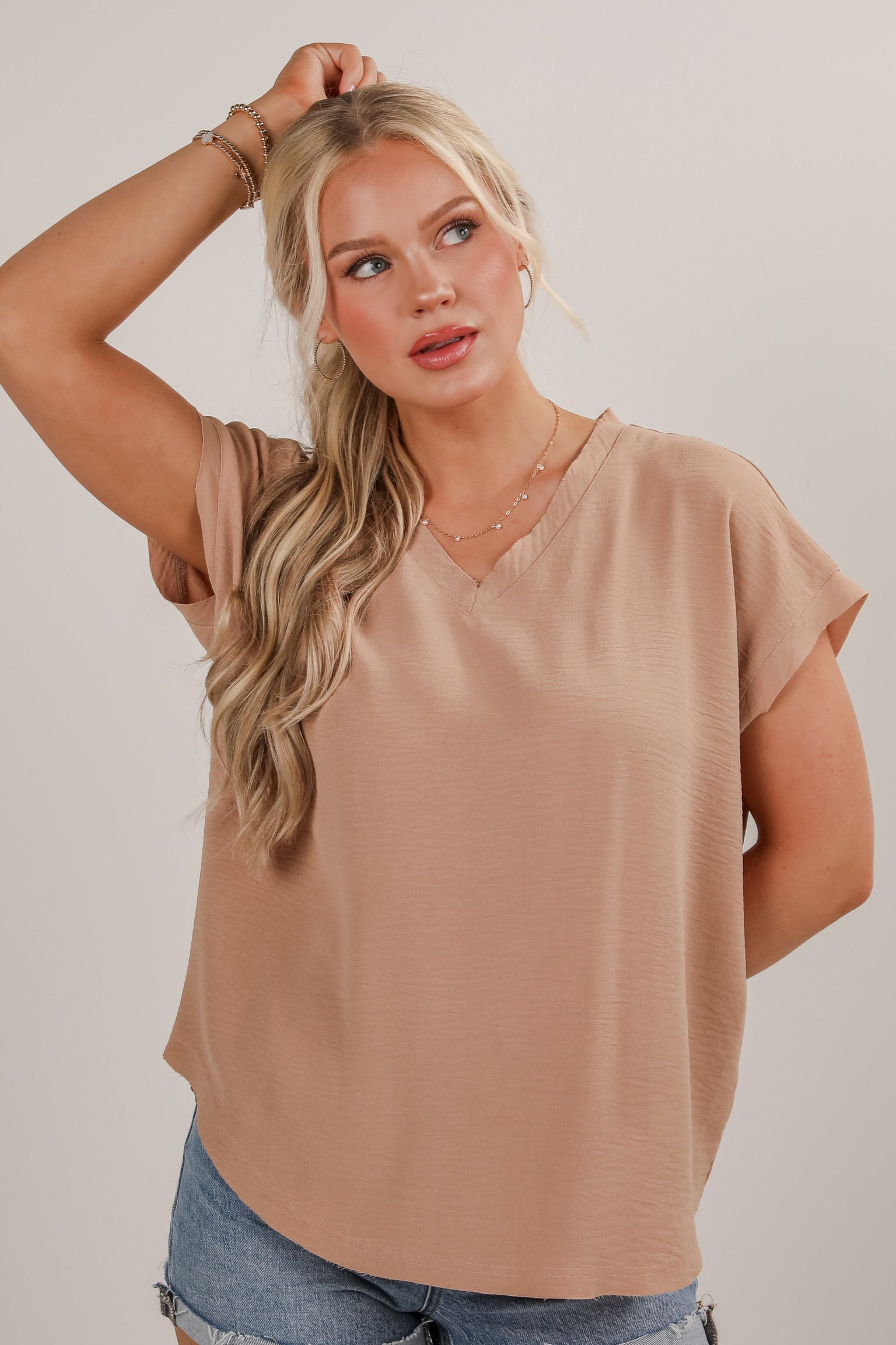 All The Charm V-Neck Blouse