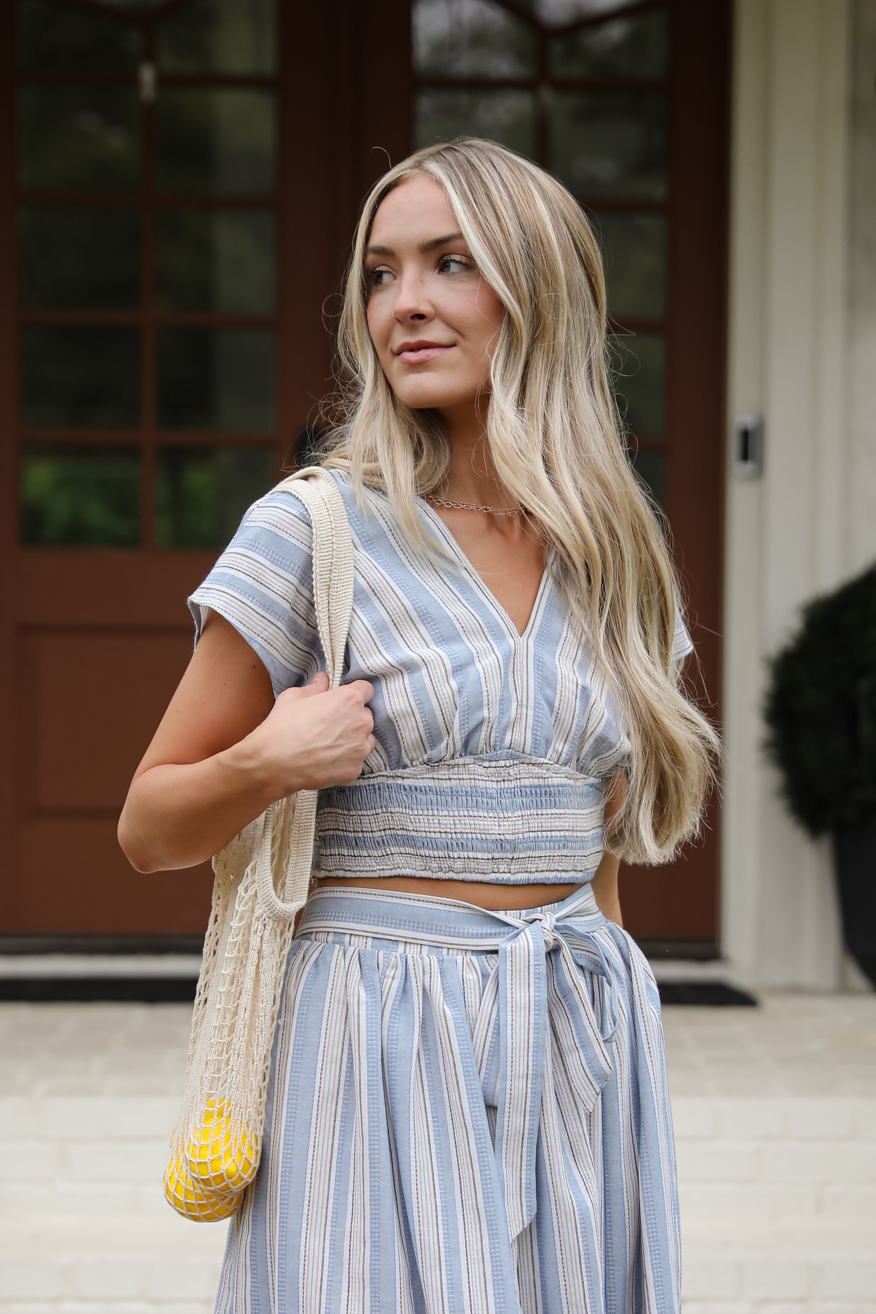Feels Like Love Blue Striped Blouse